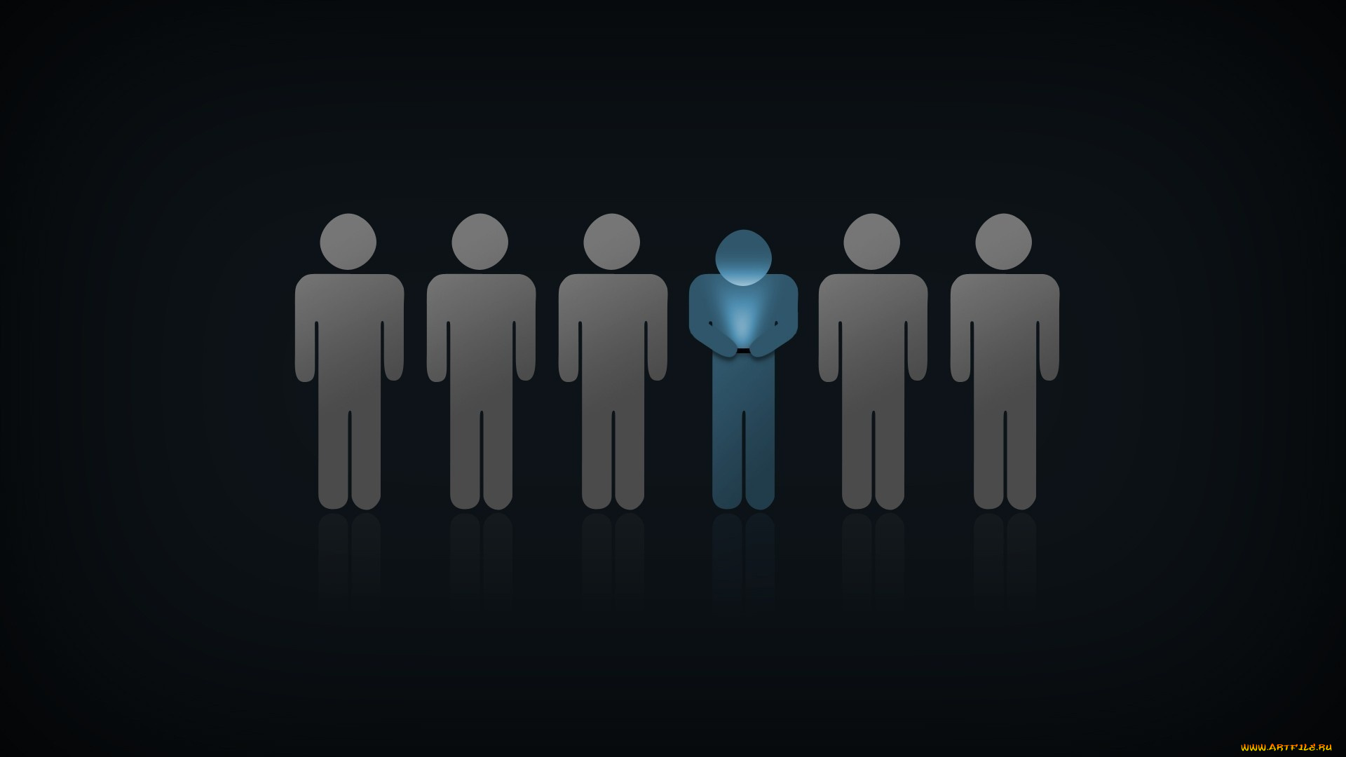 рисованные, минимализм, телефон, свет, люди