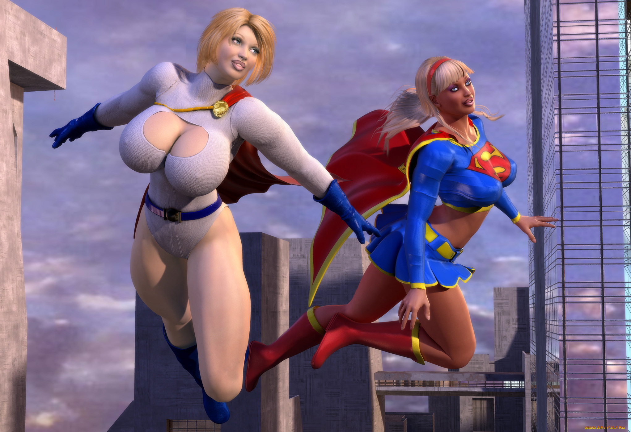 3д, графика, fantasy, , фантазия, супермены, девушки