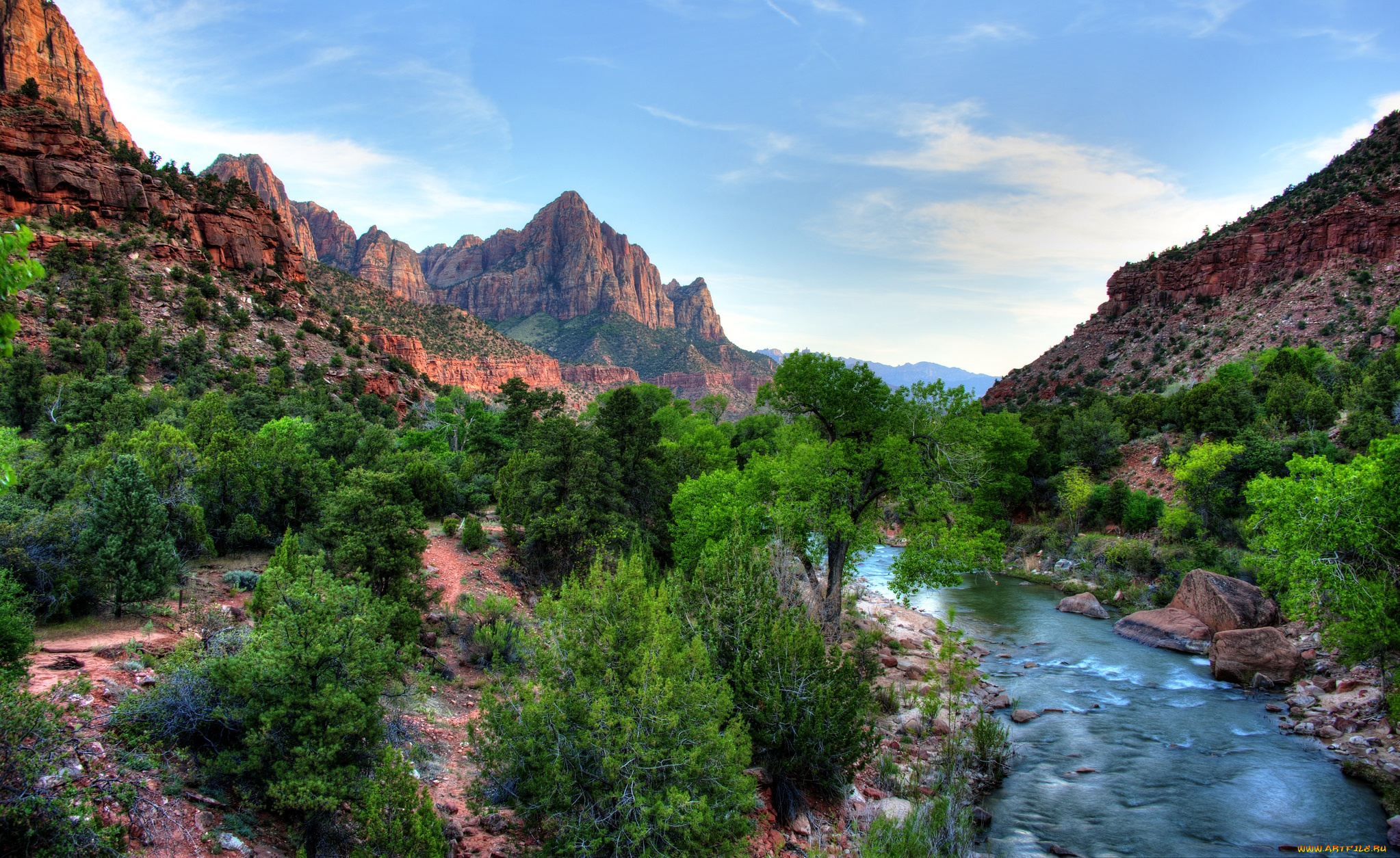 природа, реки, озера, растительность, река, горы