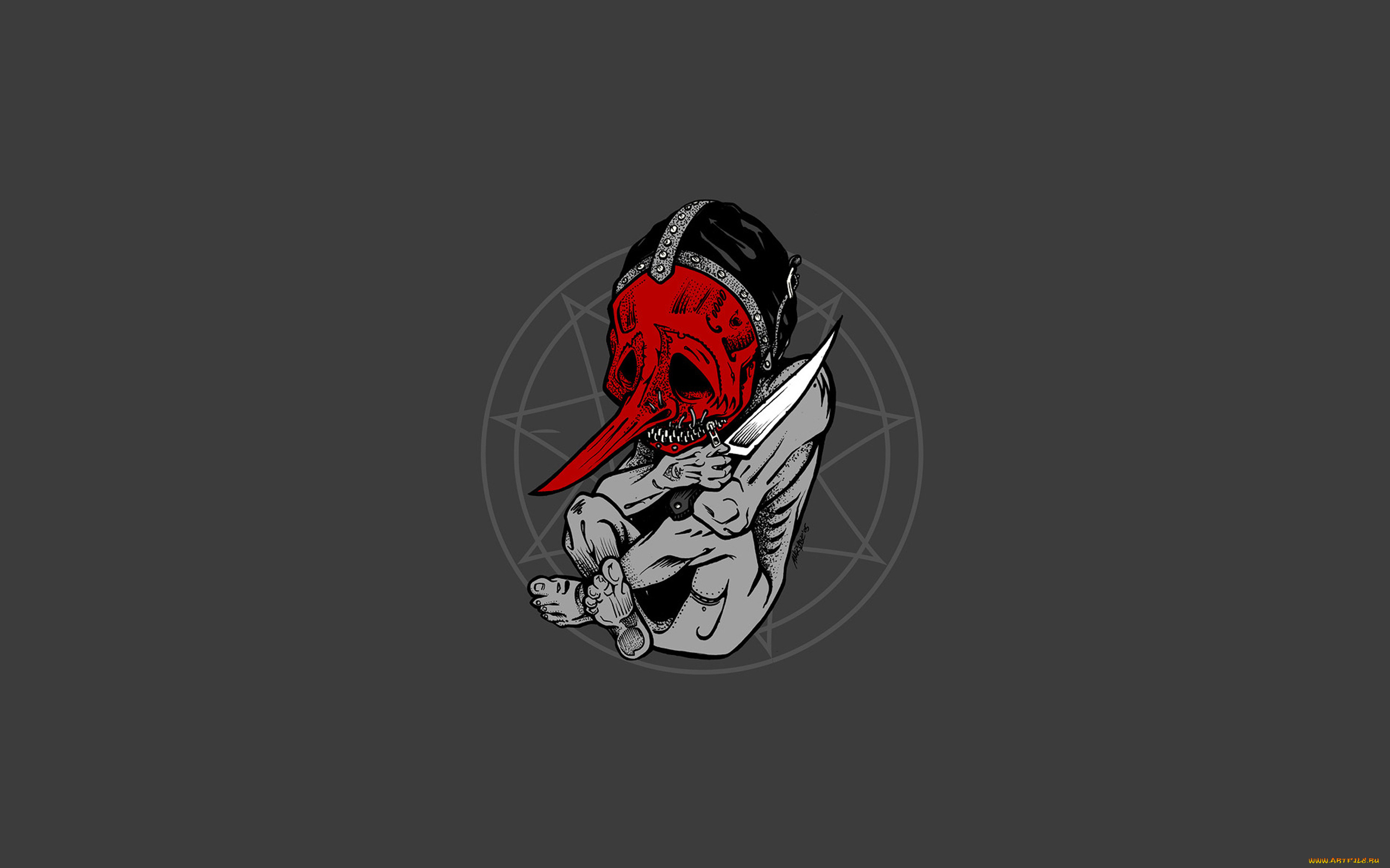 рисованные, минимализм, тело, маска, нож