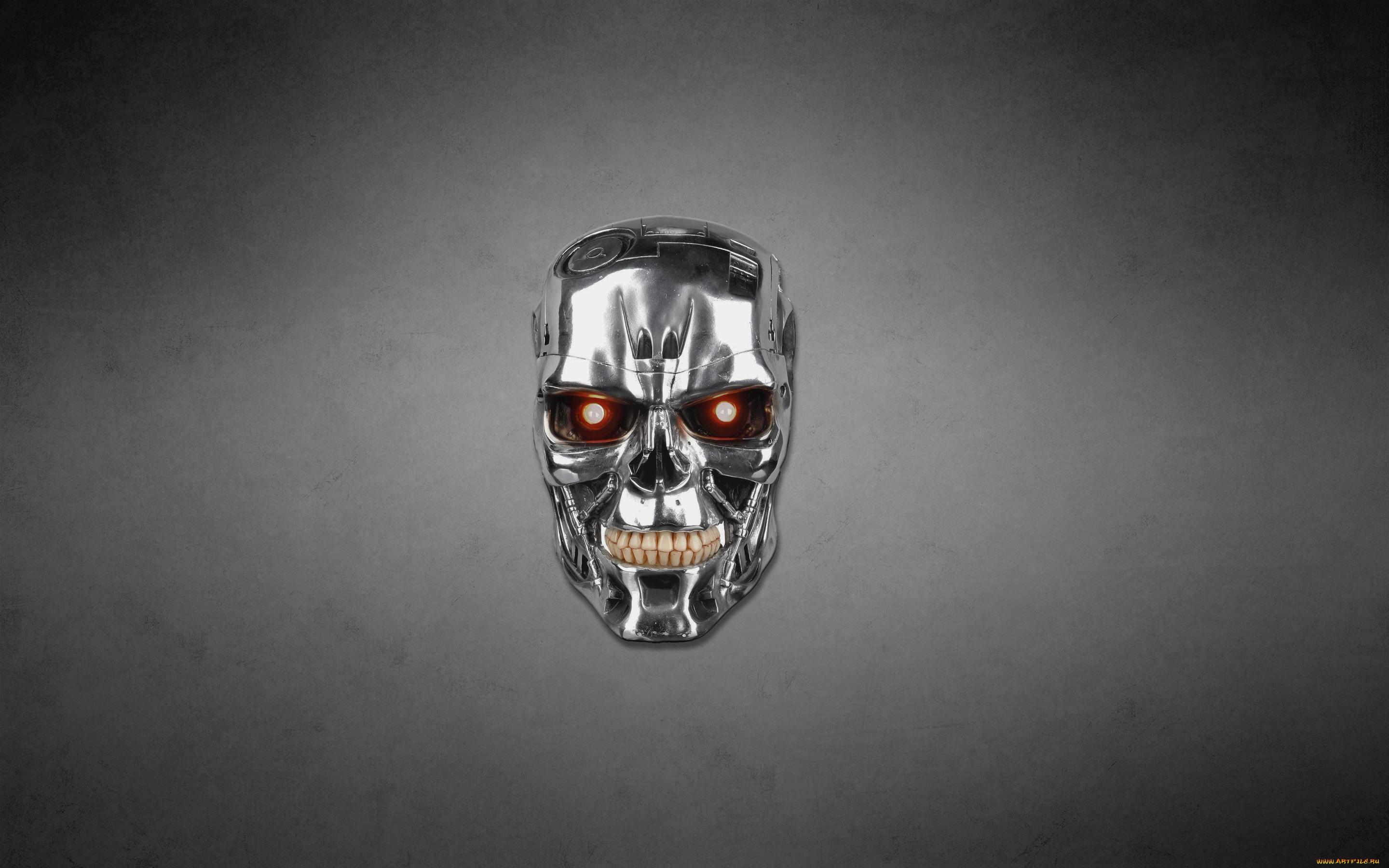 терминатор, рисованные, комиксы, the, terminator, робот, голова, красные, глаза