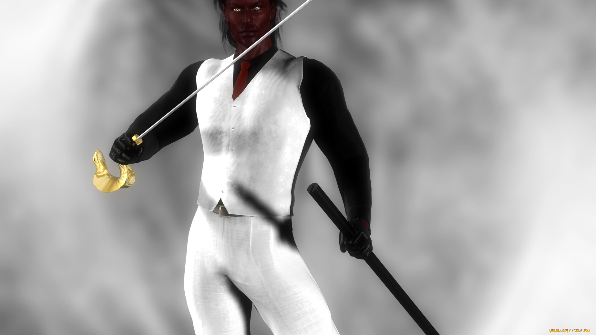 3д, графика, фантазия, , fantasy, оружие, фон, взгляд, мужчина