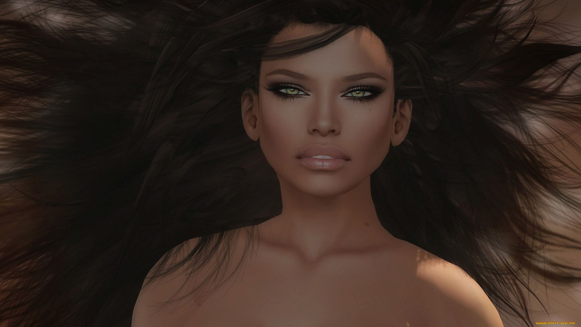 3д, графика, портрет, , portraits, взгляд, девушка, фон