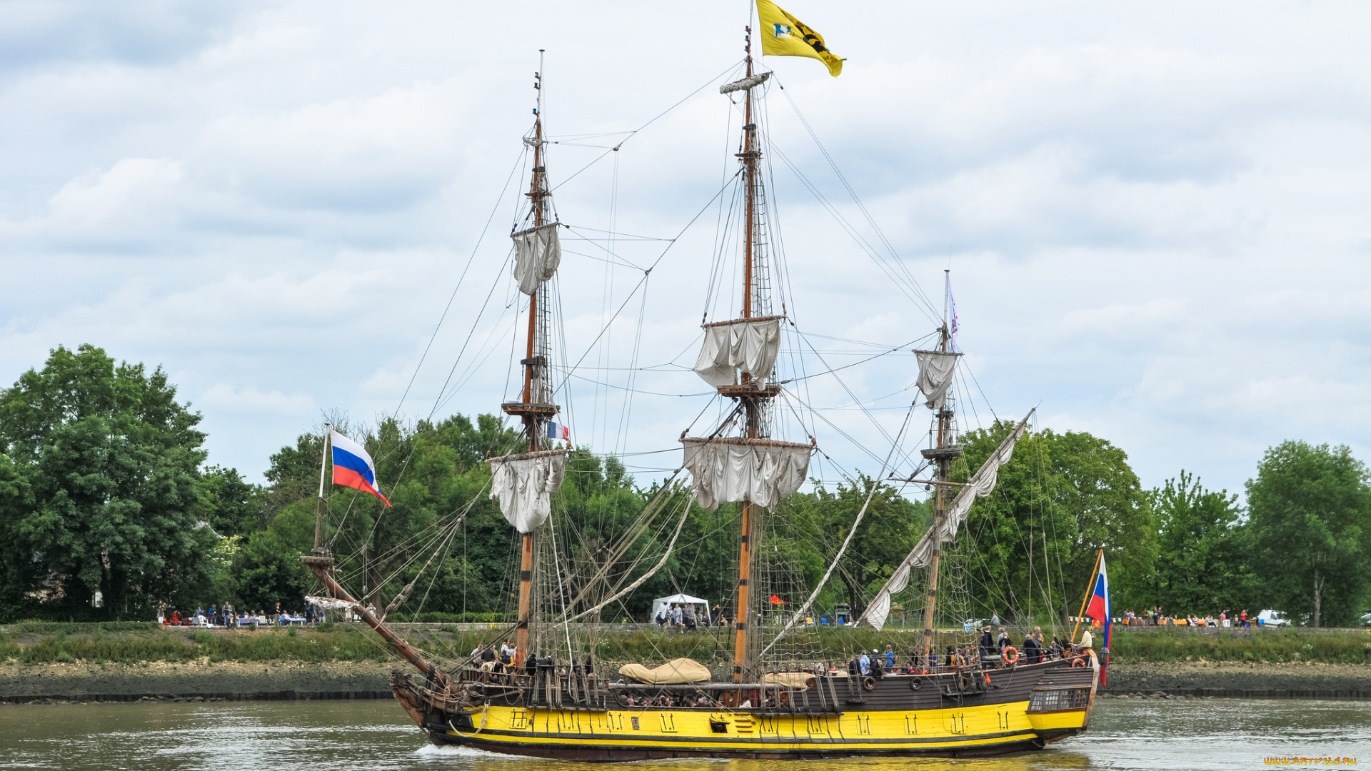 shtandart, корабли, парусники, вымпел, паруса, мачты, корабль
