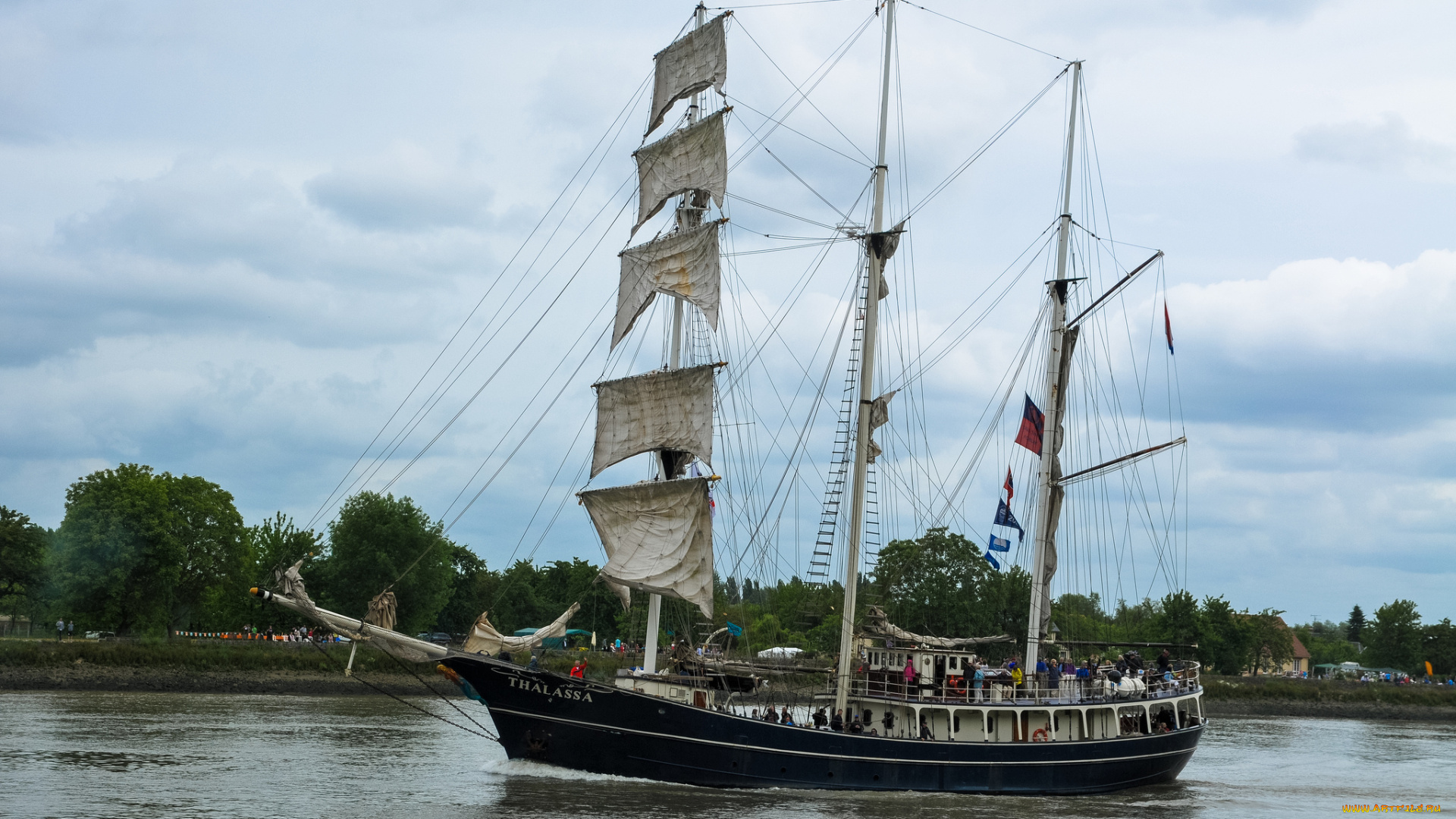 thalassa, корабли, парусники, вымпел, паруса, мачты, корабль