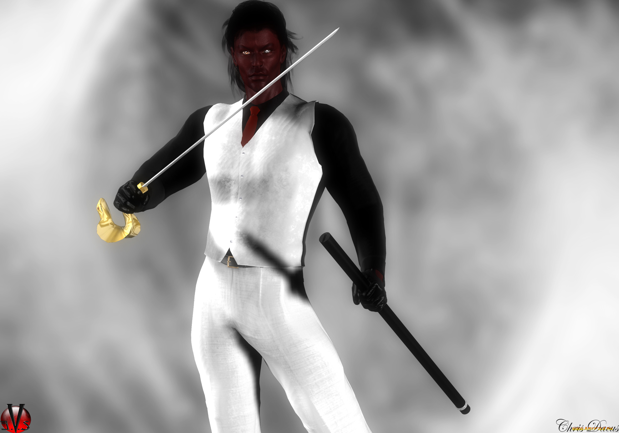 3д, графика, фантазия, , fantasy, оружие, фон, взгляд, мужчина