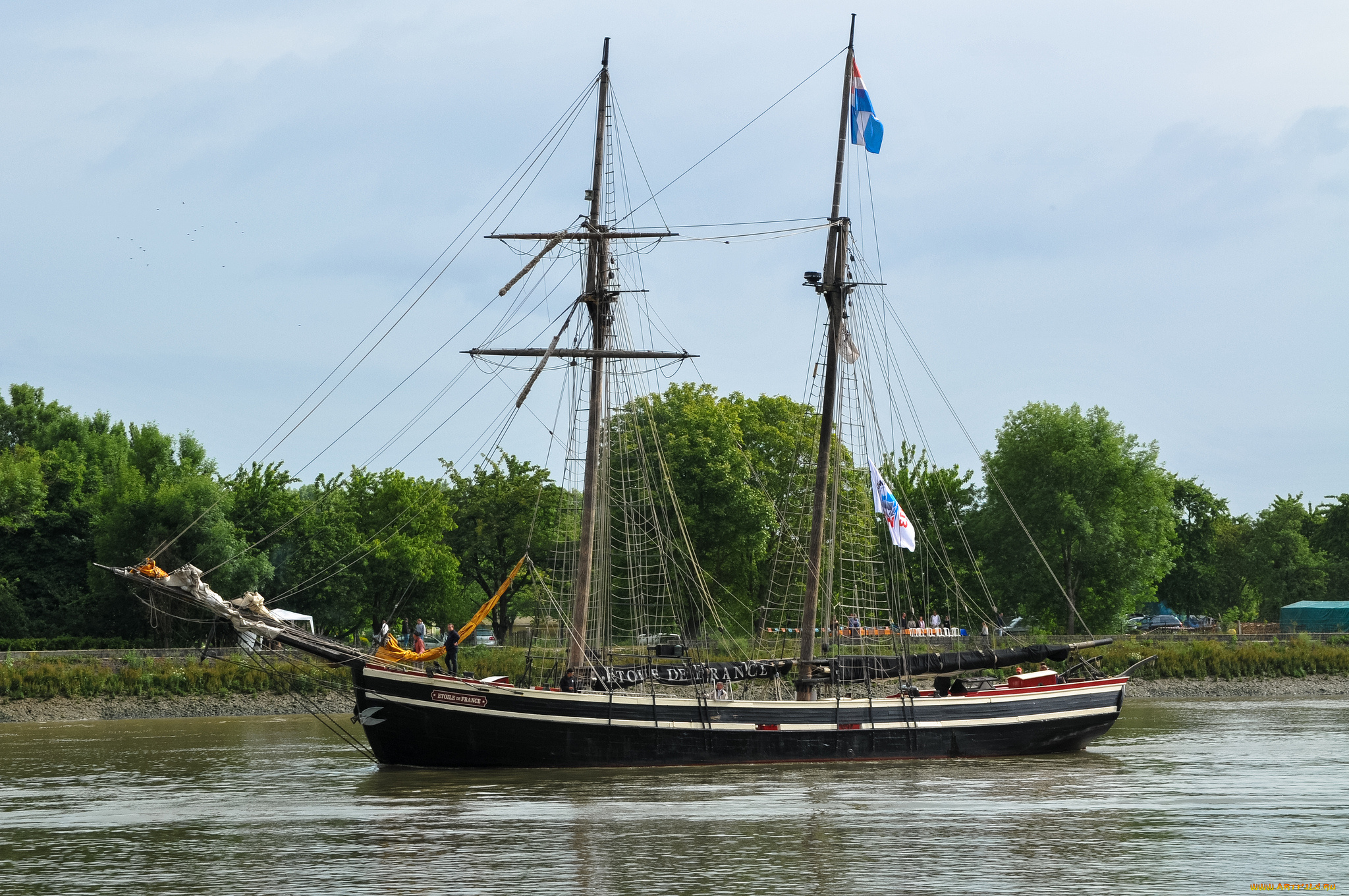 etoile, de, france, корабли, парусники, корабль, паруса, вымпел, мачты