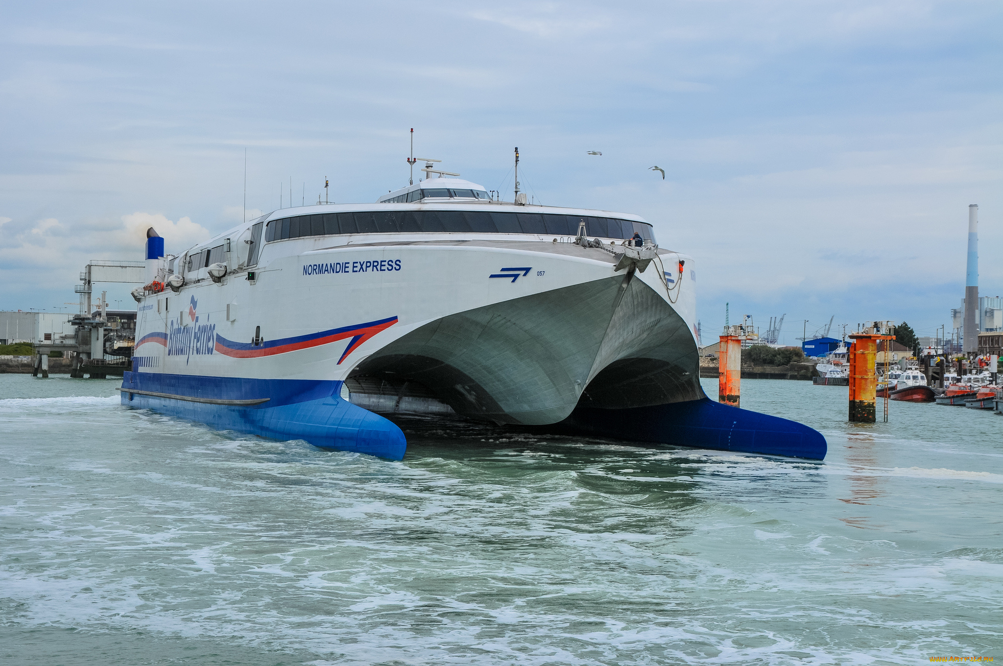 normandie, express, корабли, катамараны, и, тримараны, тримаран, пассажирский