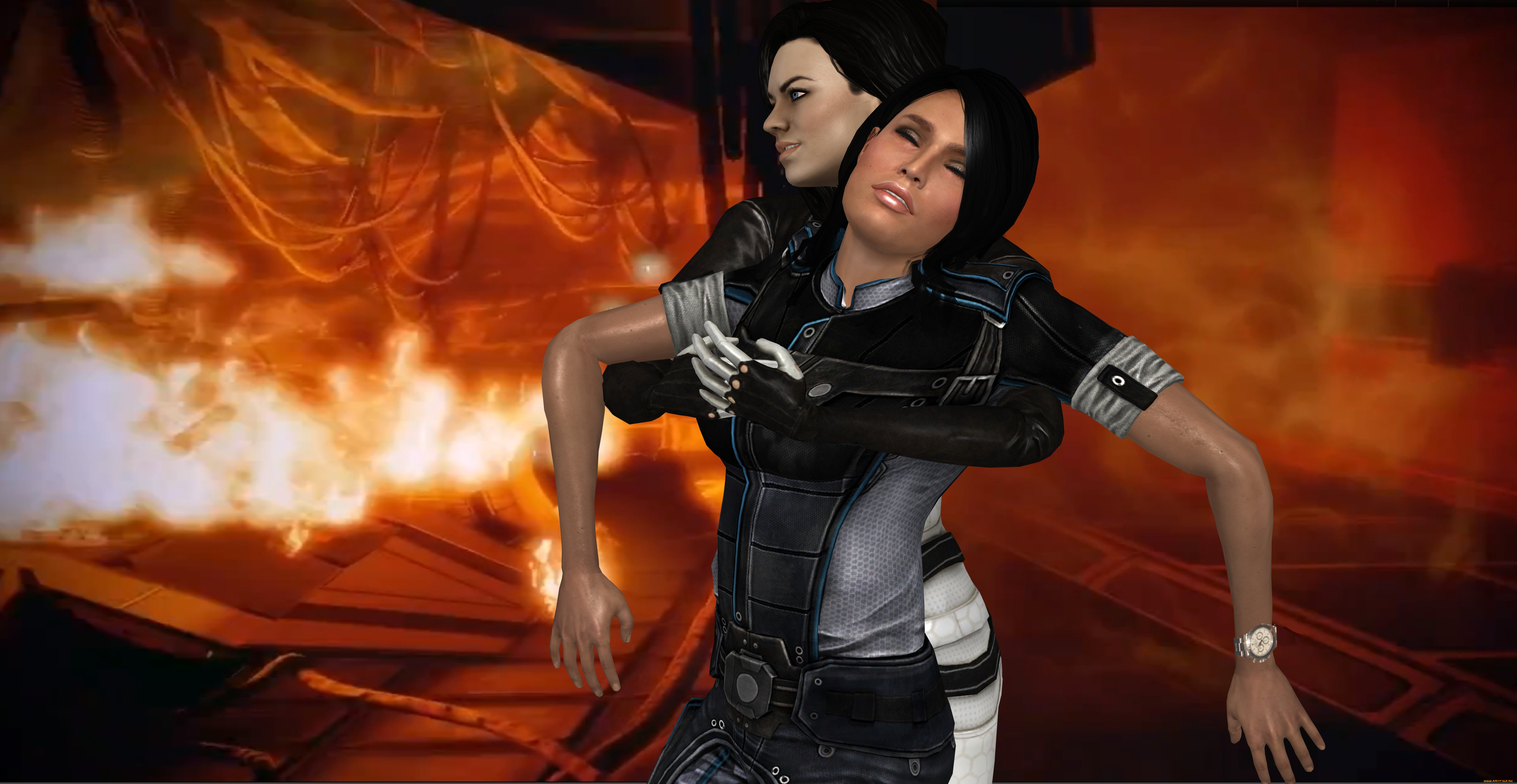 3д, графика, фантазия, , fantasy, девушки, взгляд, фон