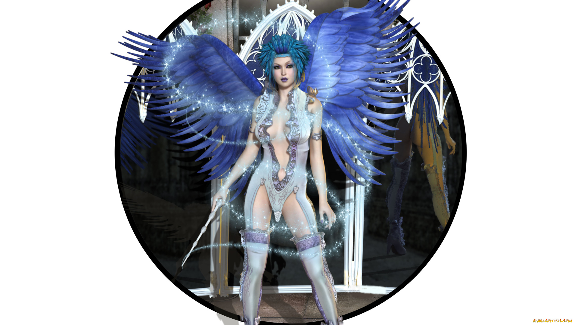 3д, графика, ангел, , angel, девушка, фон, взгляд, ангел, крылья