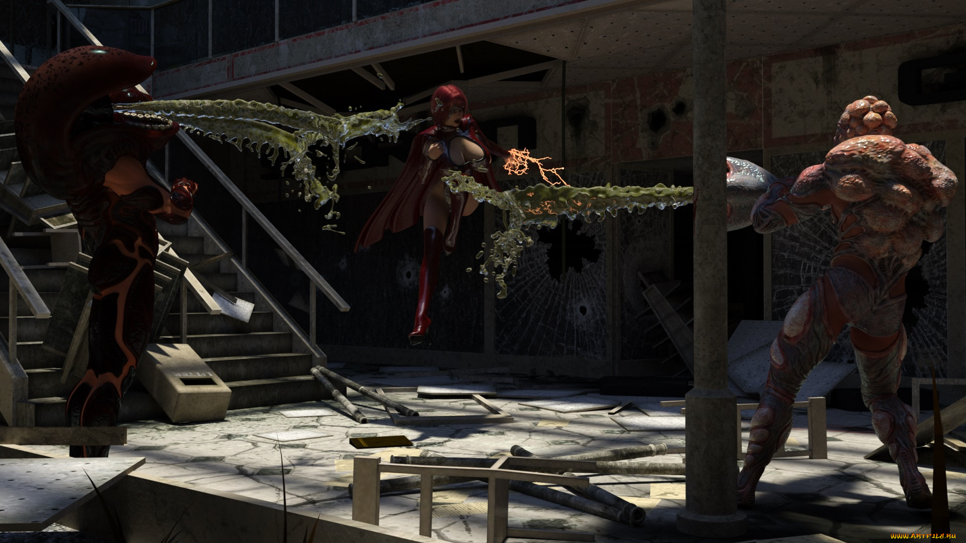 3д, графика, фантазия, , fantasy, девушка, взгляд, фон, магия