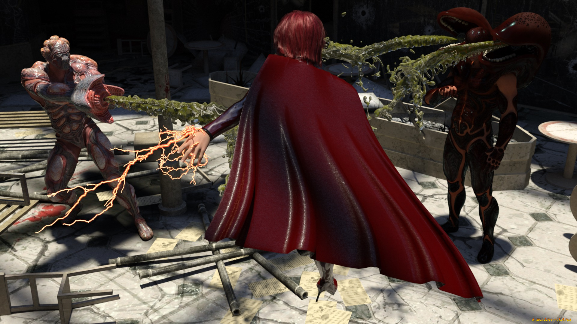 3д, графика, фантазия, , fantasy, девушка, взгляд, фон, магия