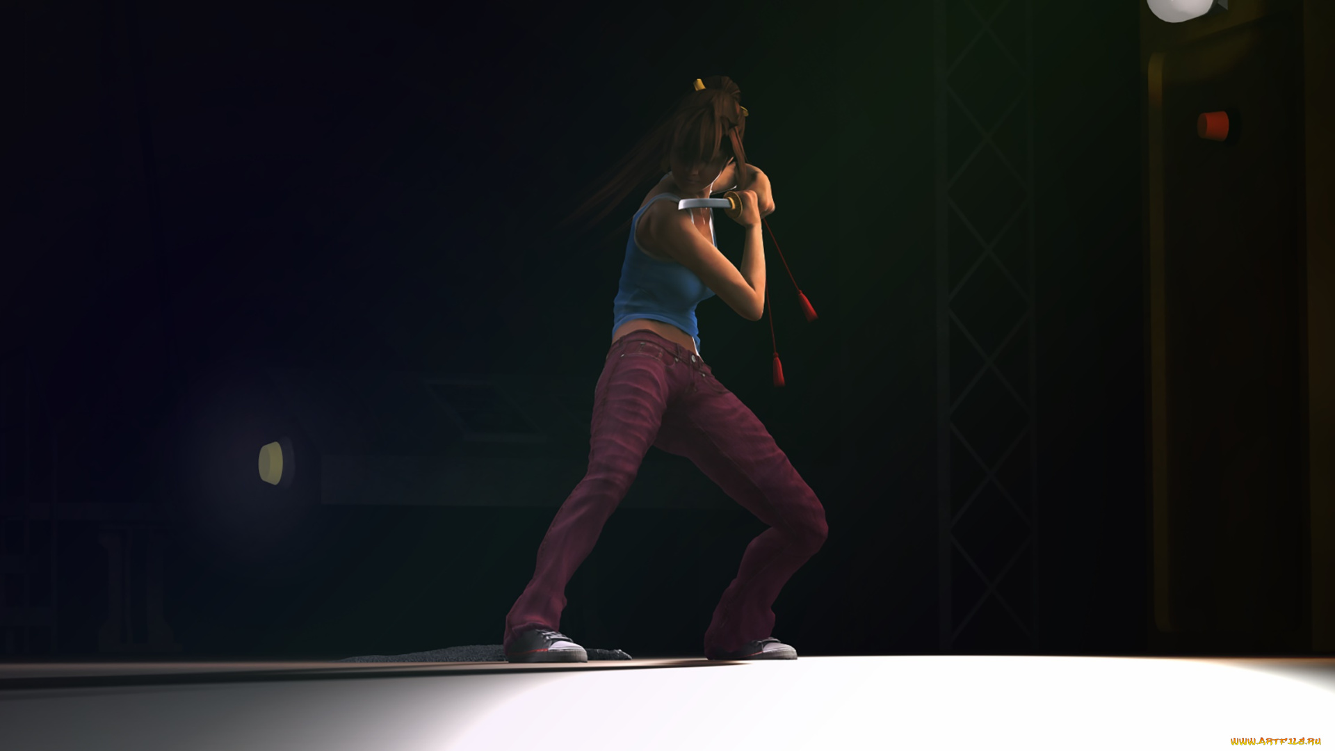 3д, графика, фантазия, , fantasy, фон, взгляд, девушка, оружие