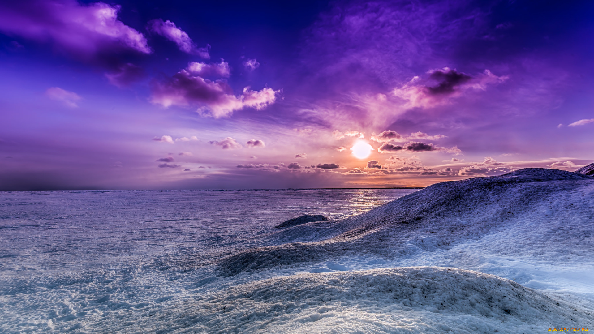 природа, восходы, закаты, снег