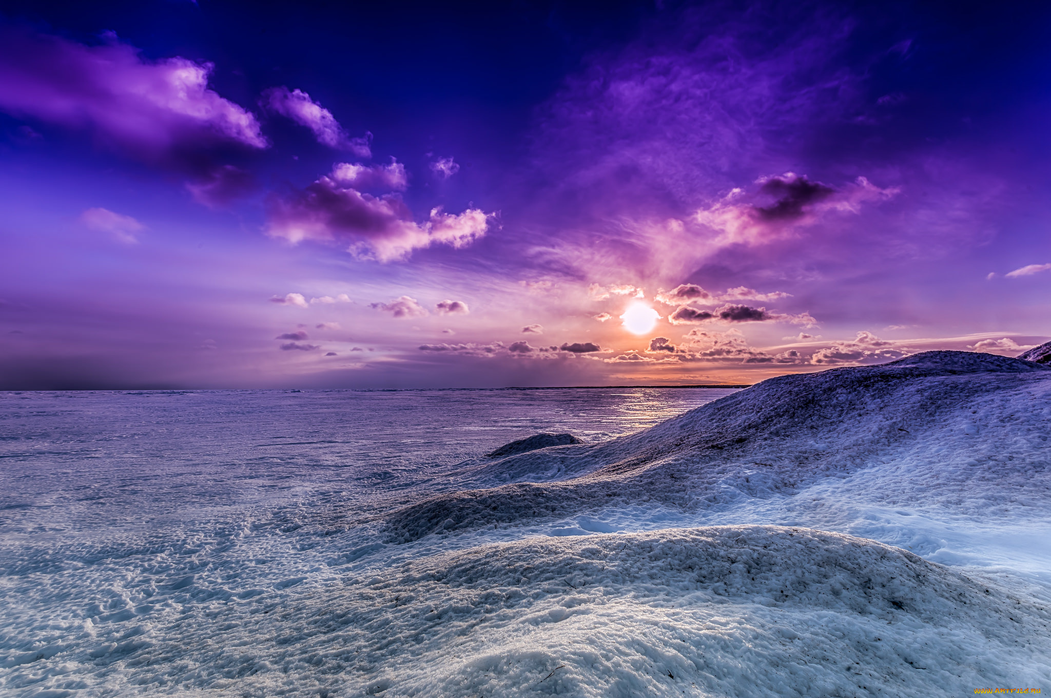 природа, восходы, закаты, снег