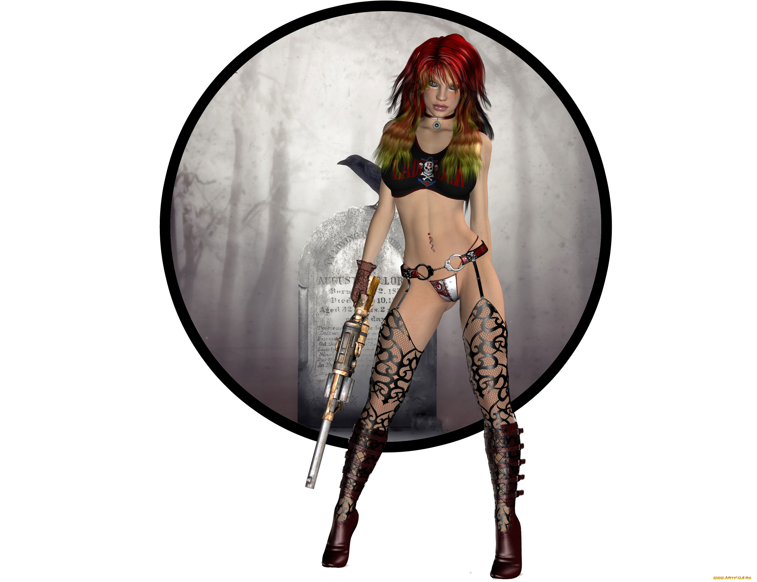 3д, графика, люди, , people, девушка, фон, взгляд, автомат