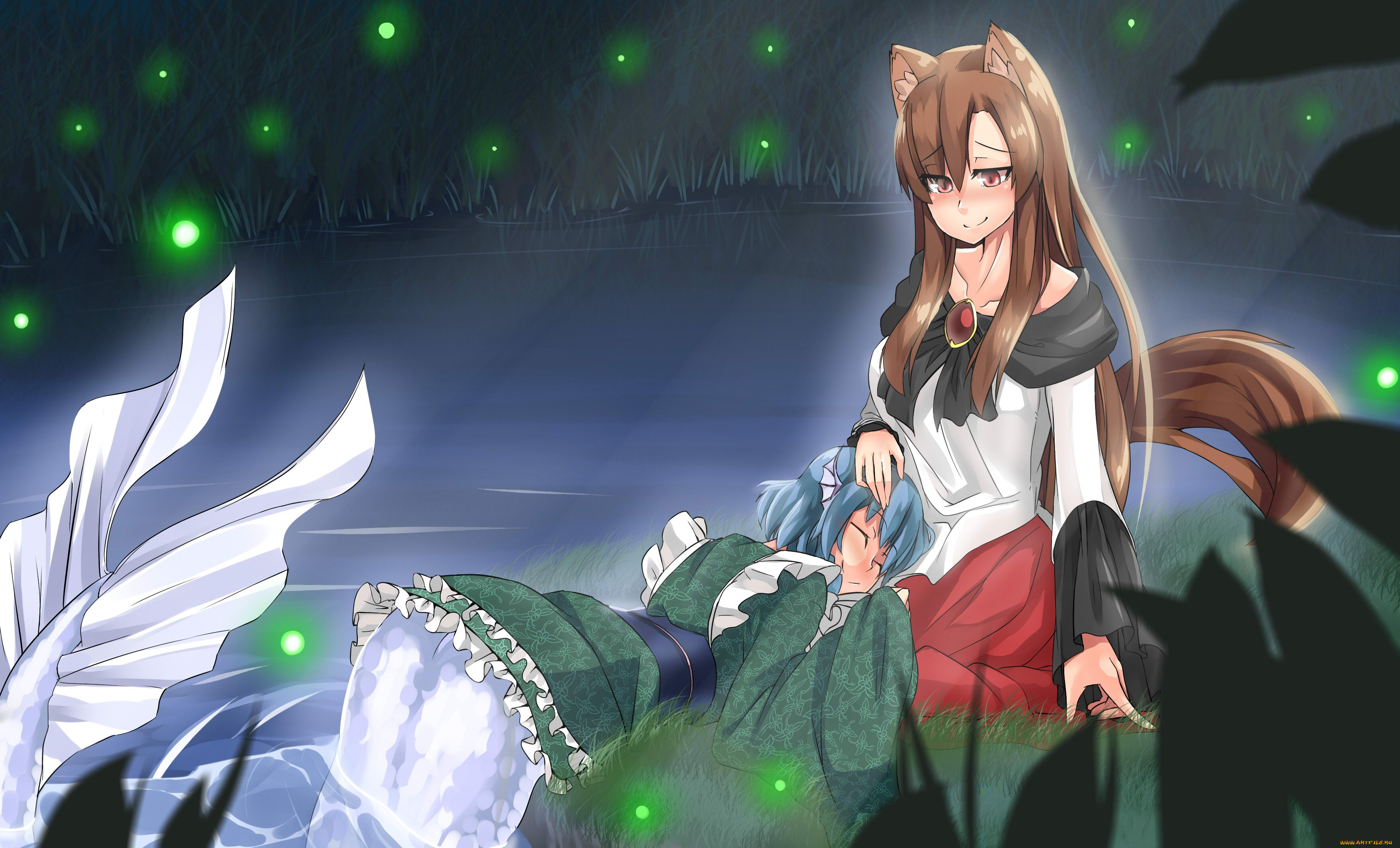 аниме, touhou, девушка