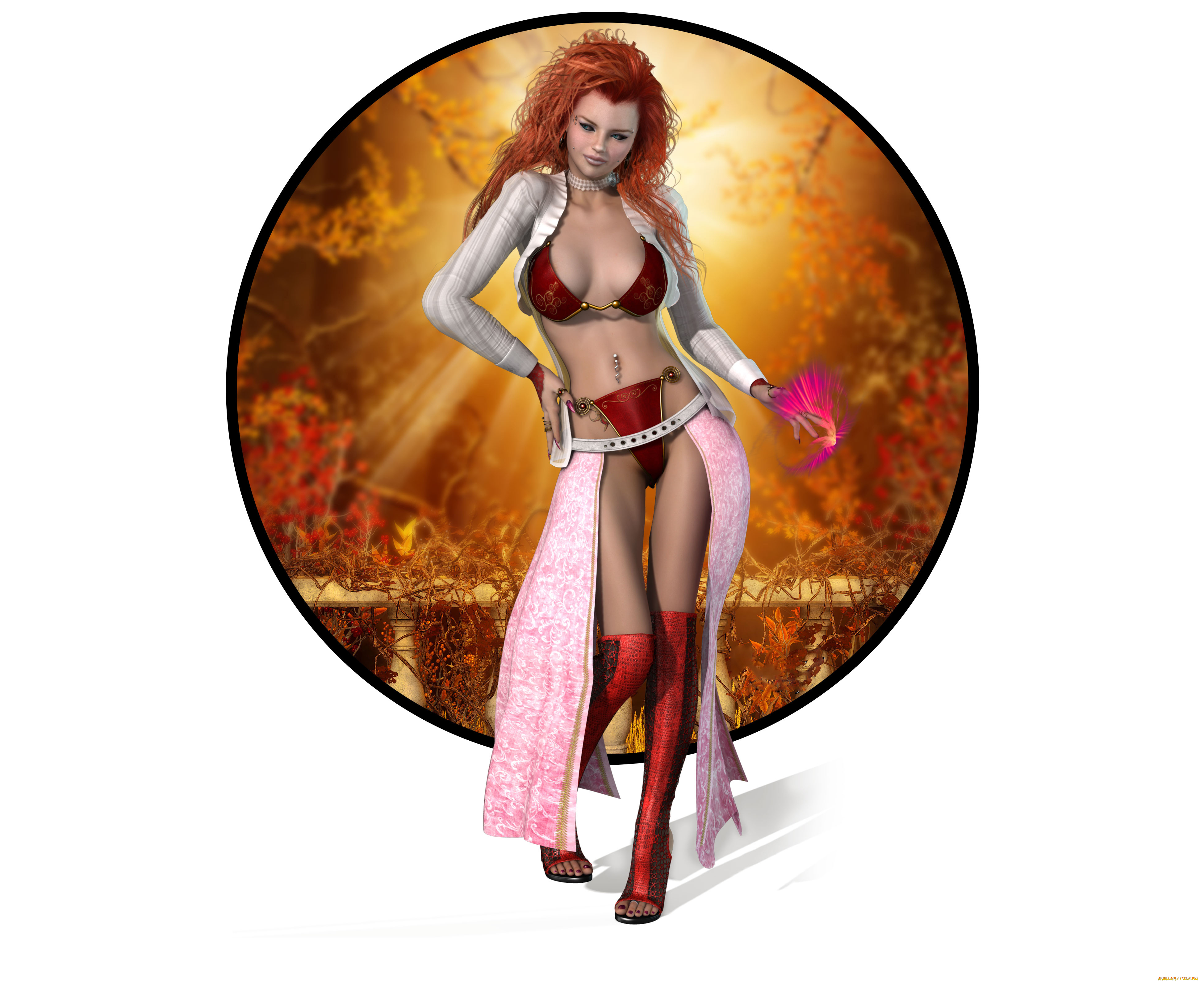 3д, графика, люди, , people, девушка, фон, взгляд, халат, купальник