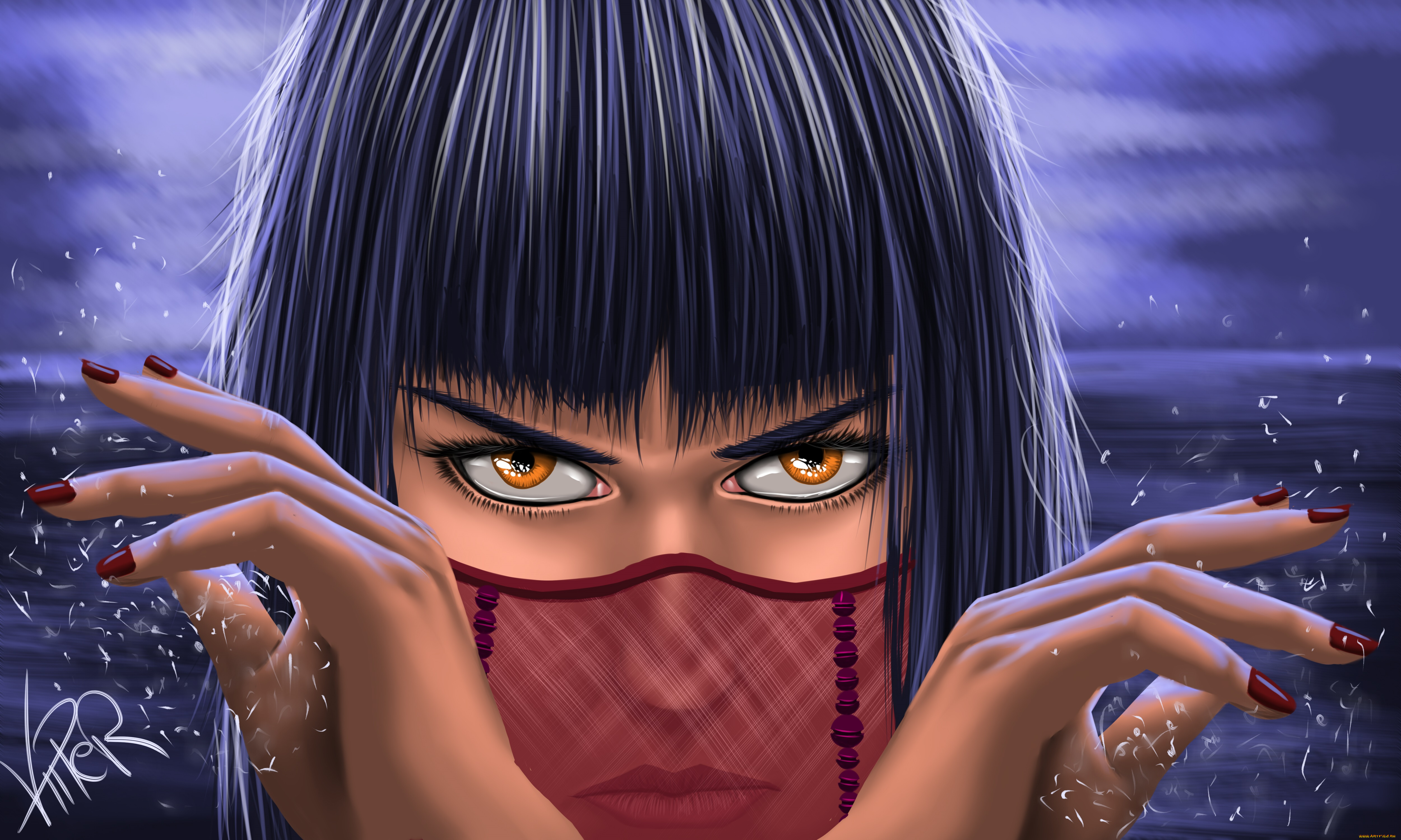 векторная, графика, девушки, , girls, девушка, взгляд, фон