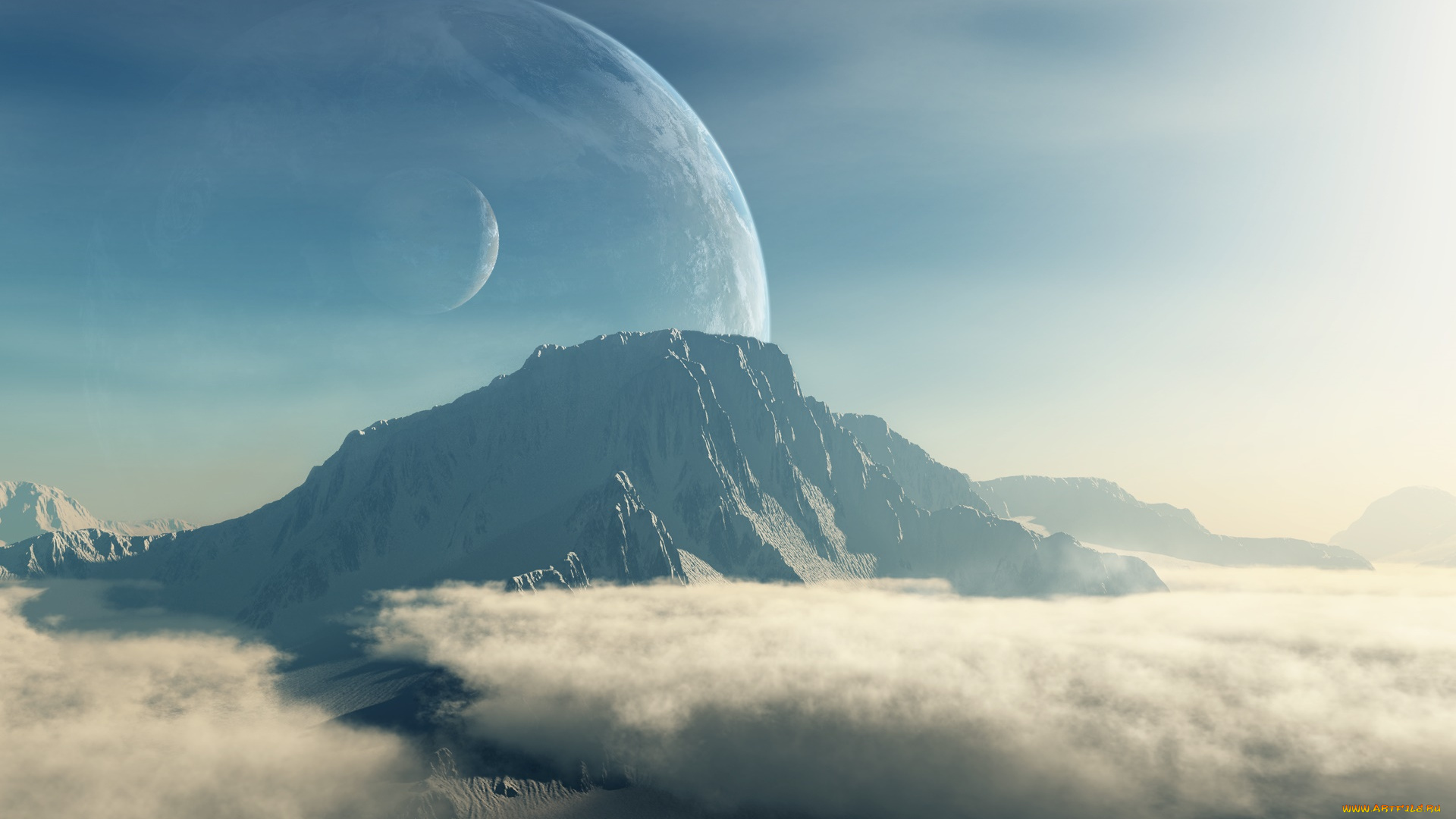 3д, графика, атмосфера, настроение, , atmosphere, , , mood, , поверхность, горы, планета