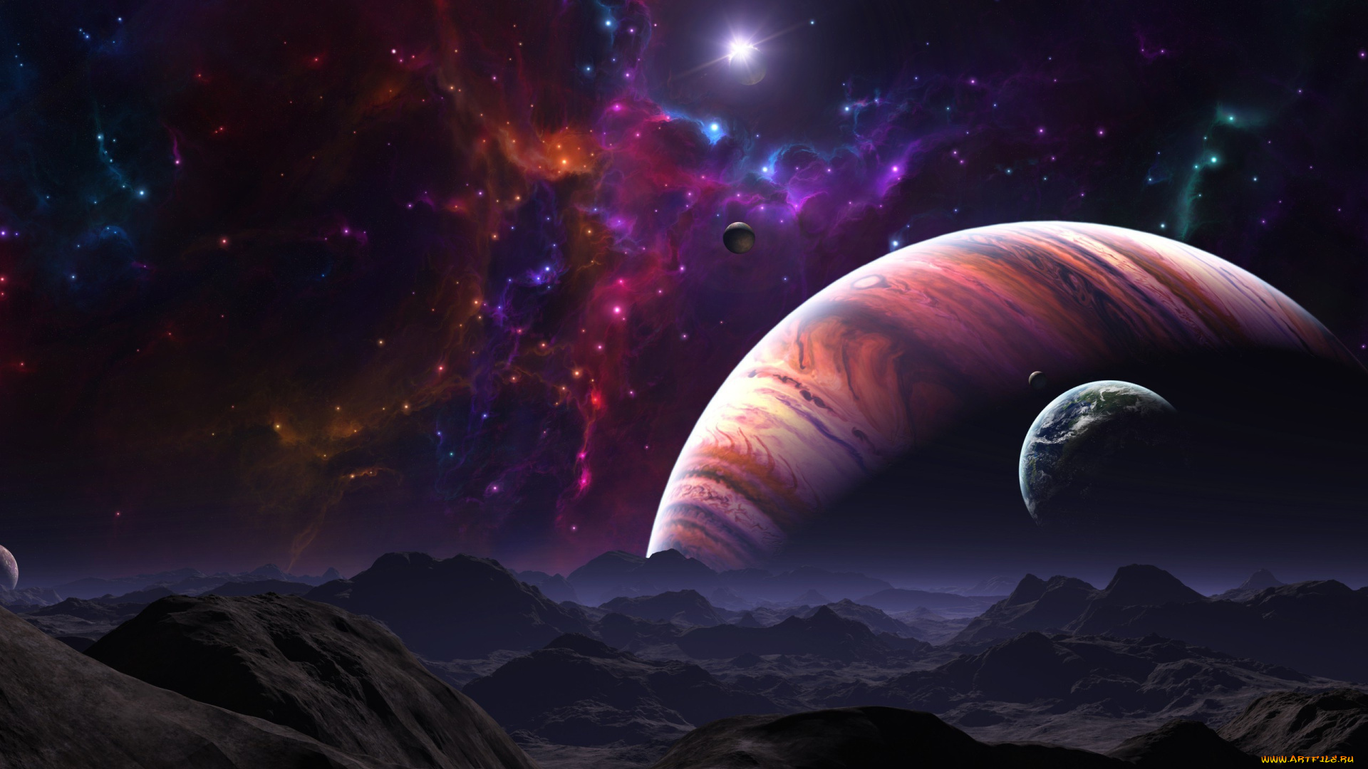 3д, графика, атмосфера, настроение, , atmosphere, , , mood, , поверхность, планеты, горы