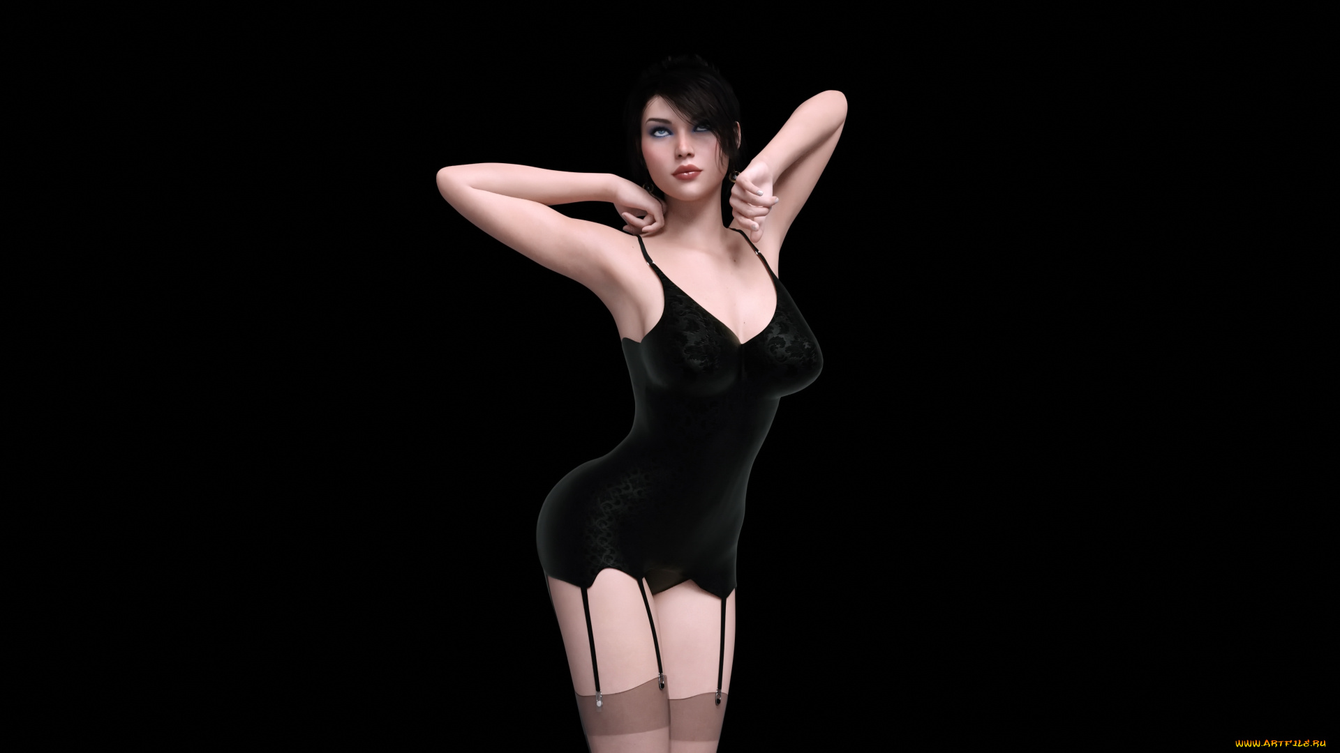 3д, графика, люди, , people, девушка, взгляд, фон