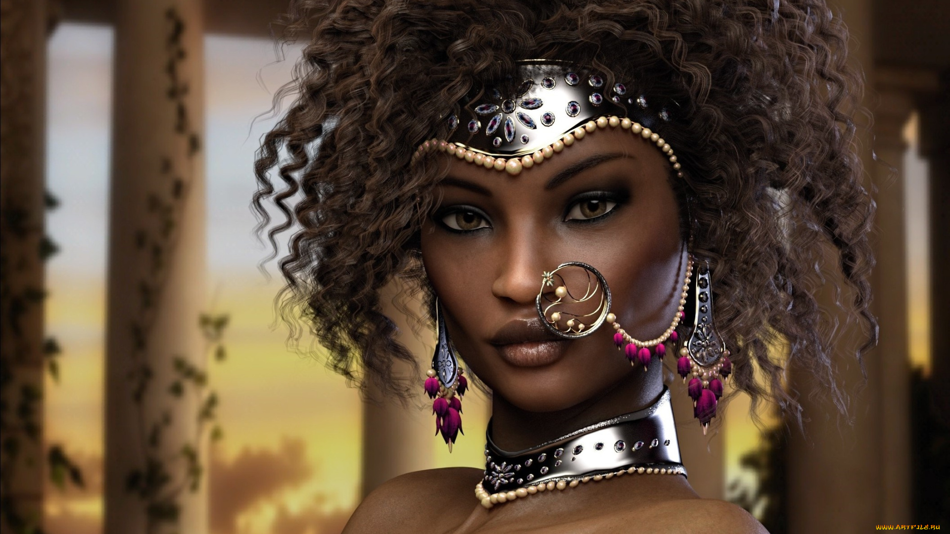 3д, графика, портрет, , portraits, фон, девушка, взгляд