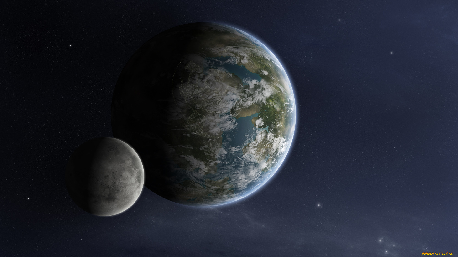 космос, арт, планеты, звезды, вселенная