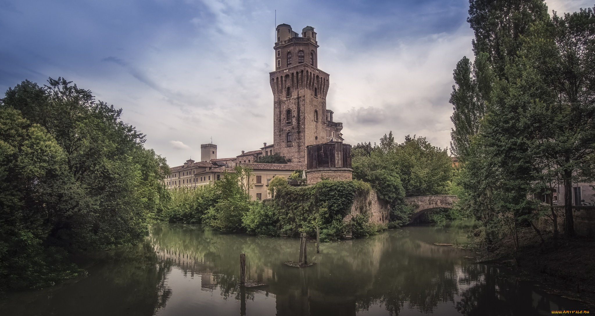 astronomical, observatory, of, padova, in, italy, города, -, пейзажи, река, башня