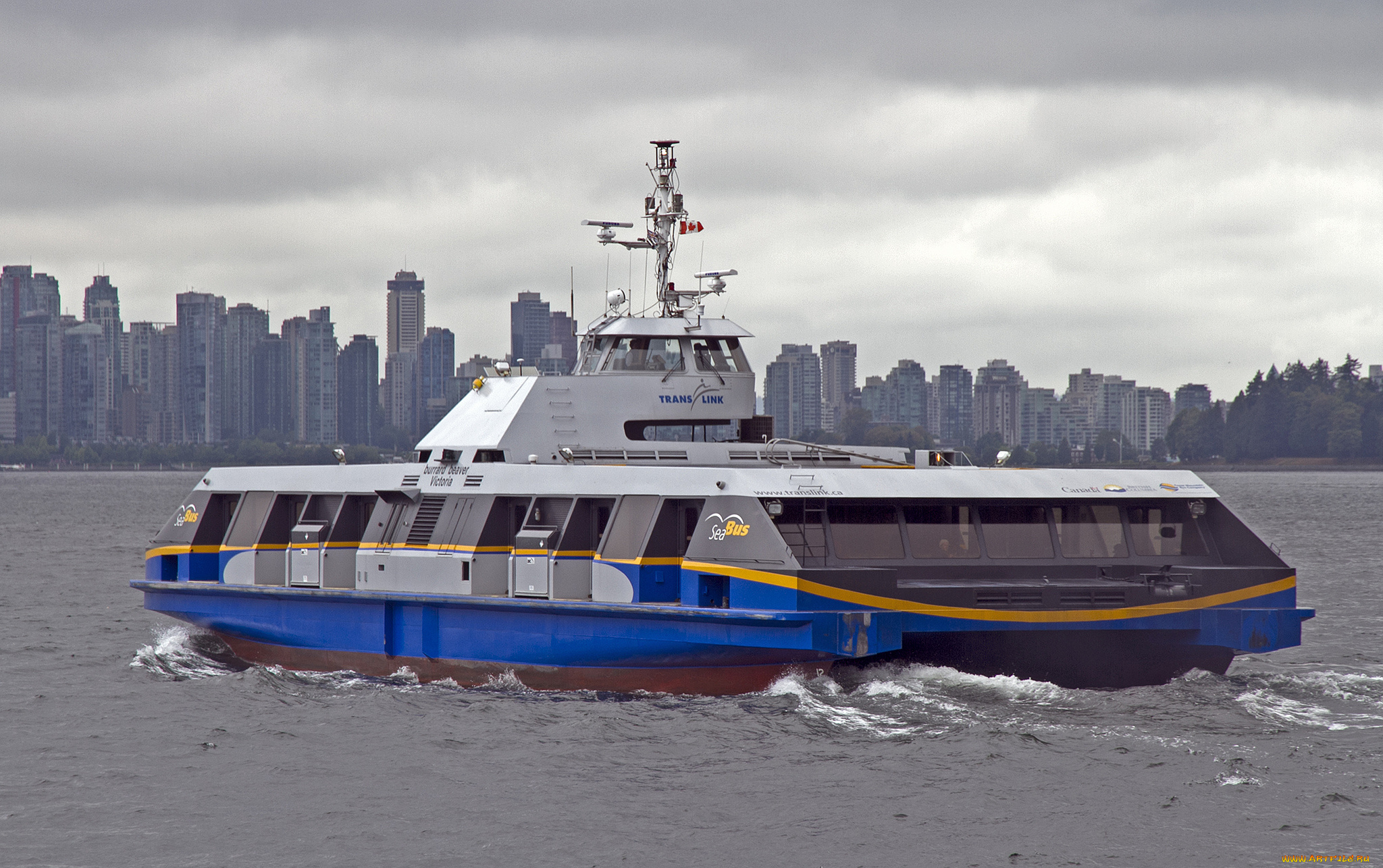 vancouver, seabus, корабли, катамараны, и, тримараны, паром