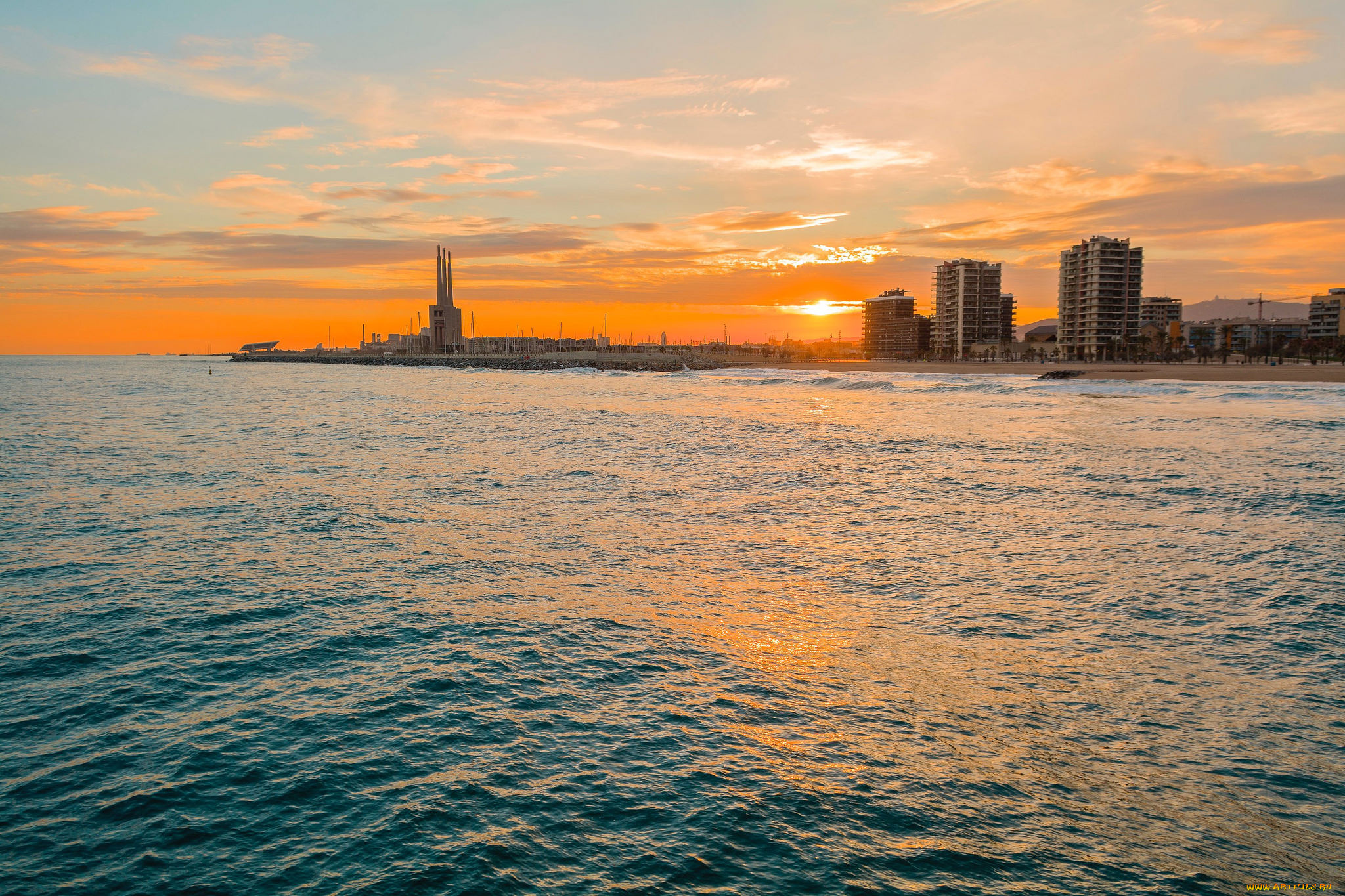 города, -, пейзажи, рассвет