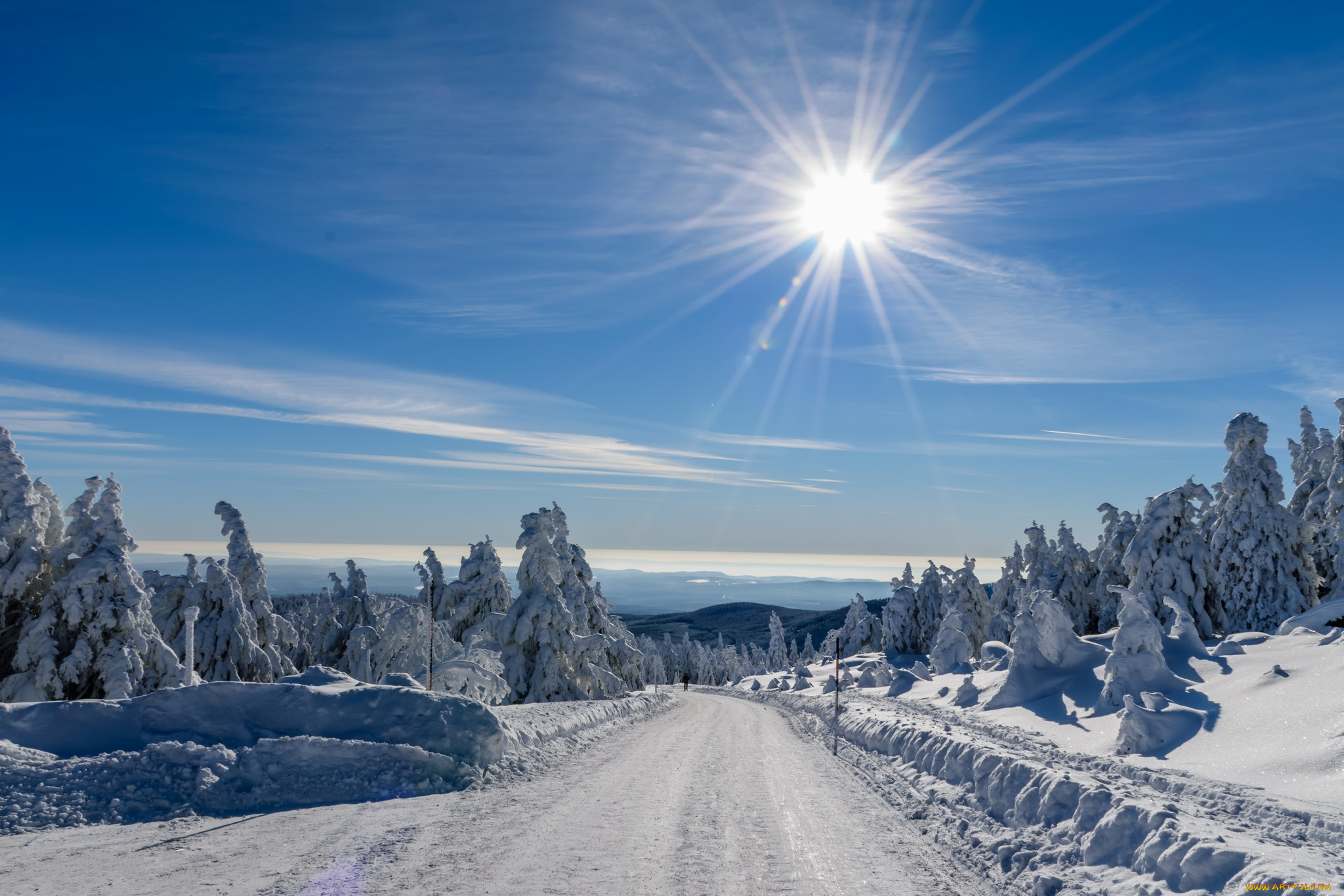 природа, зима, снег