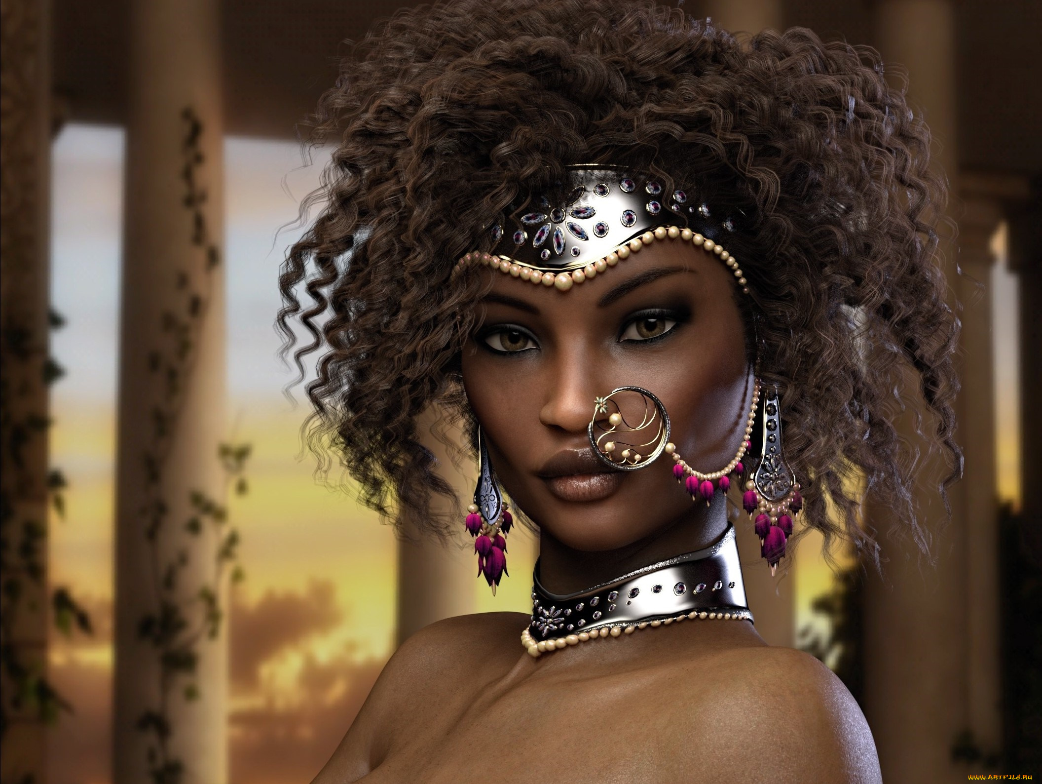 3д, графика, портрет, , portraits, фон, девушка, взгляд