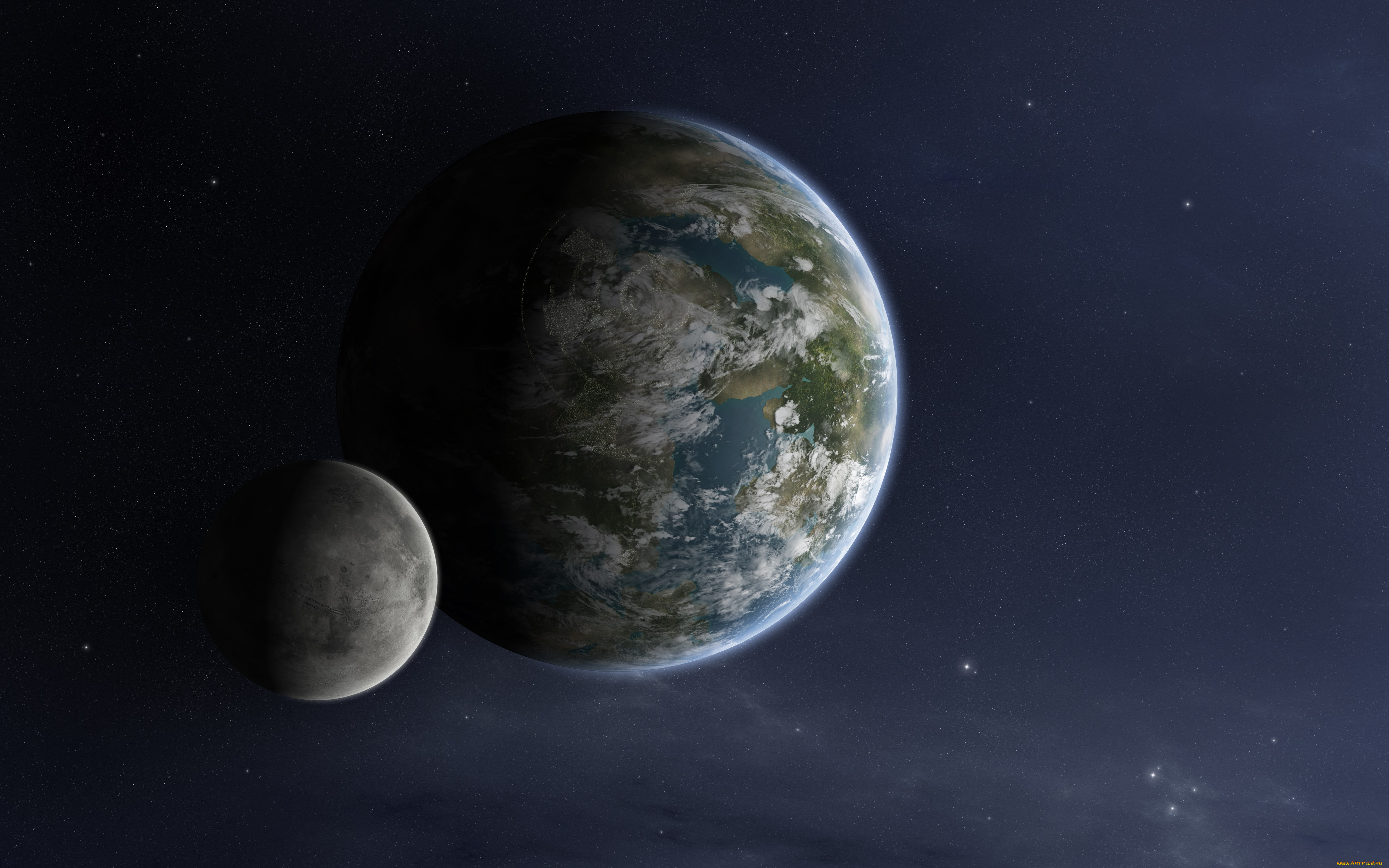 космос, арт, планеты, звезды, вселенная