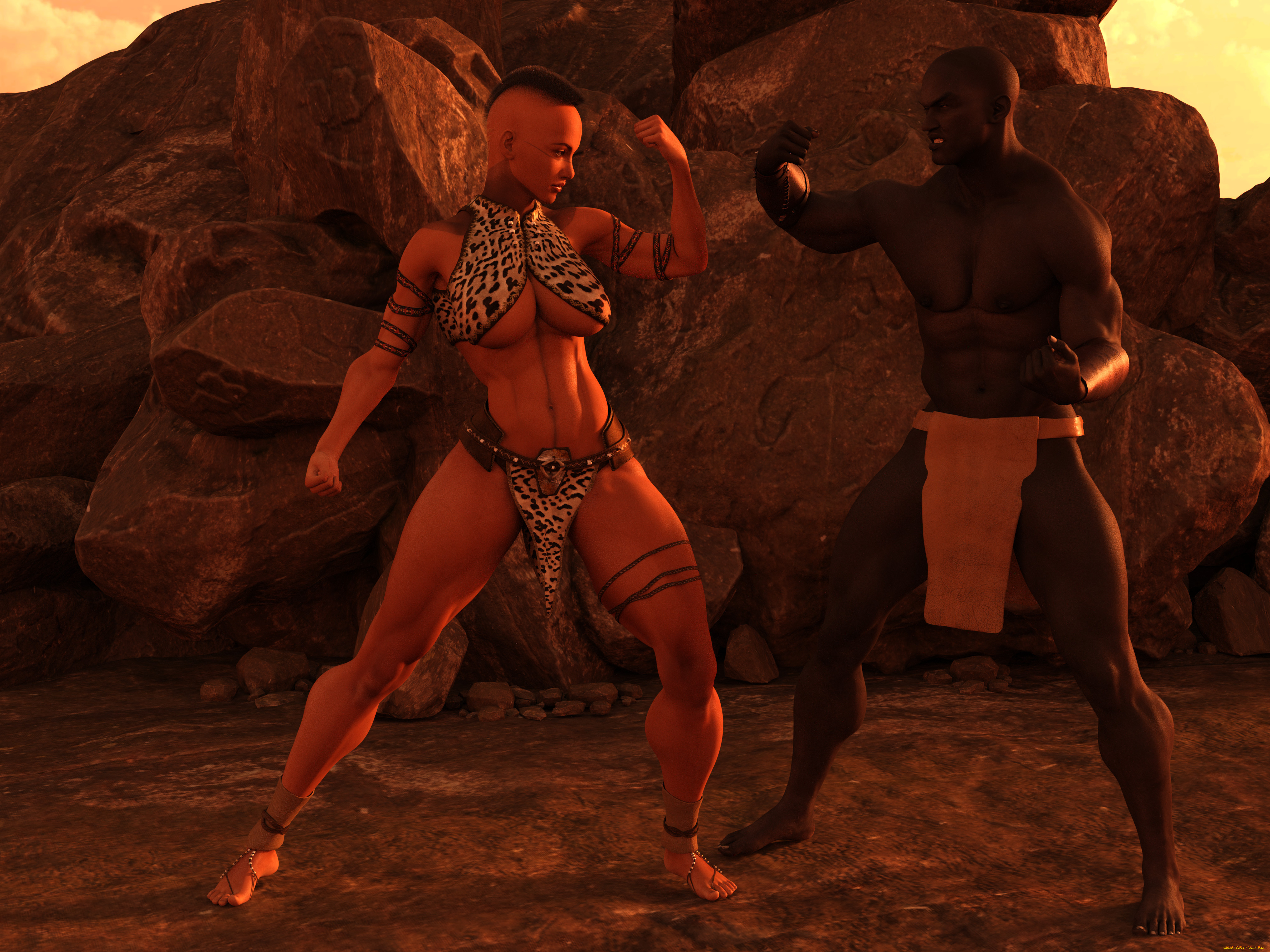 3д, графика, амазонки, , amazon, девушка, фон, мужчина