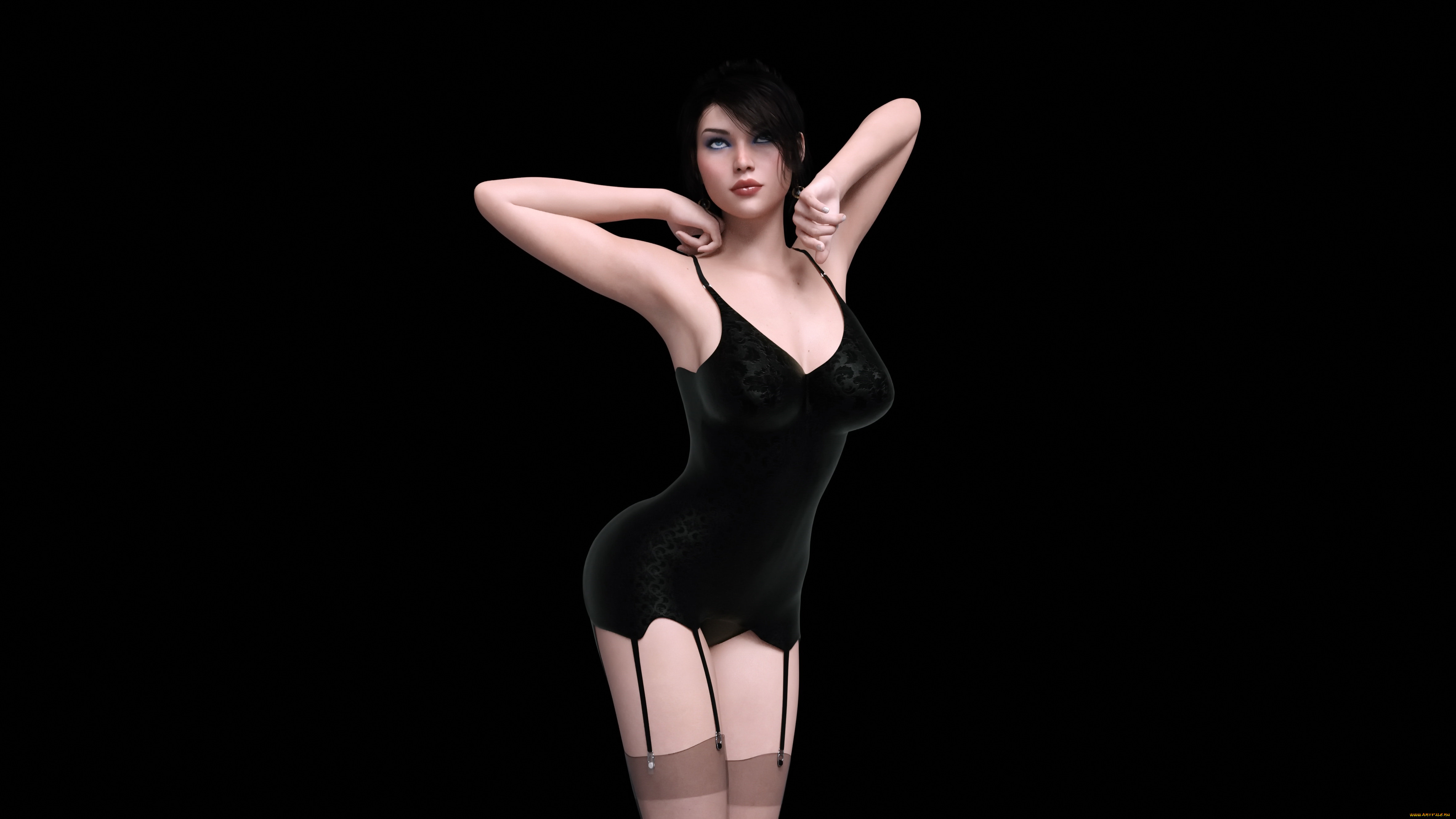 3д, графика, люди, , people, девушка, взгляд, фон