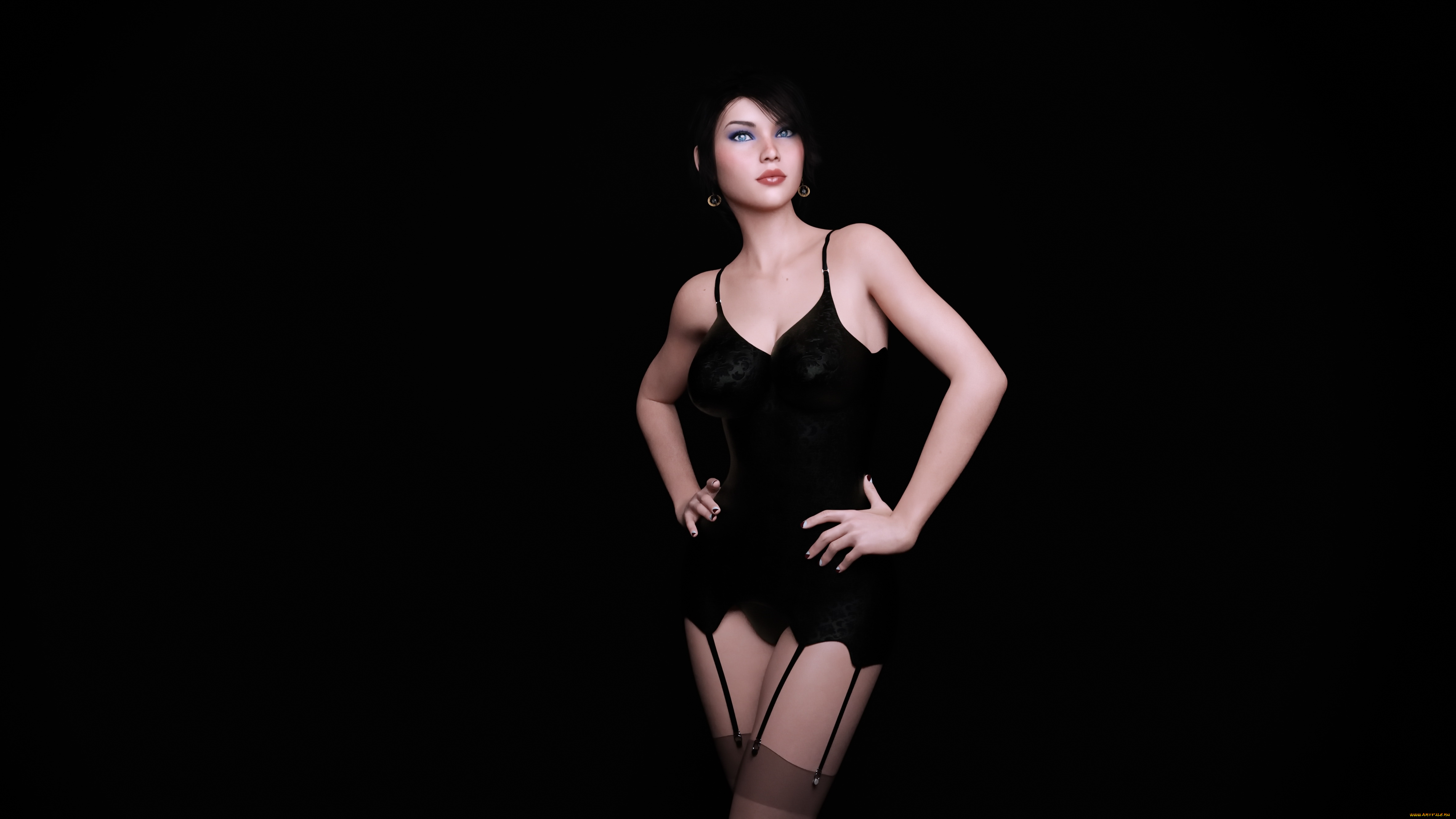 3д, графика, люди, , people, девушка, взгляд, фон