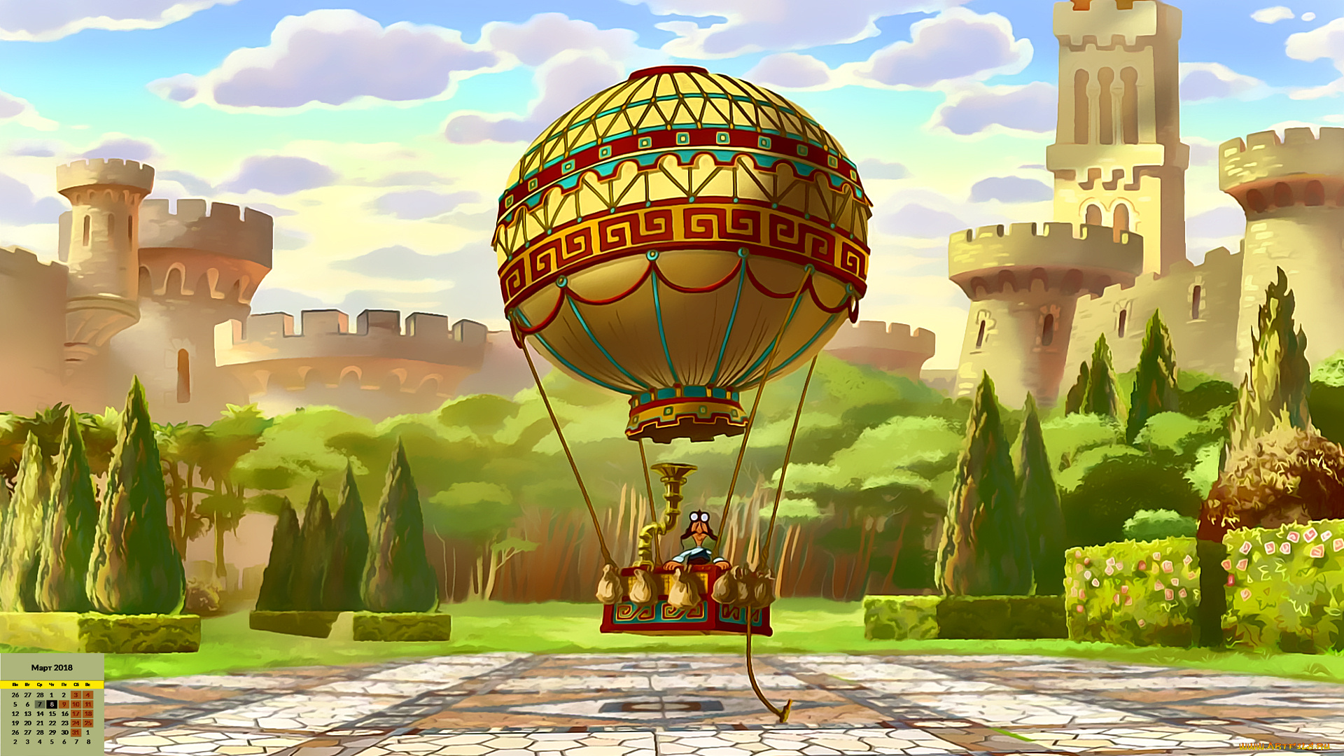 календари, кино, , мультфильмы, деревья, шар, здание, 2018