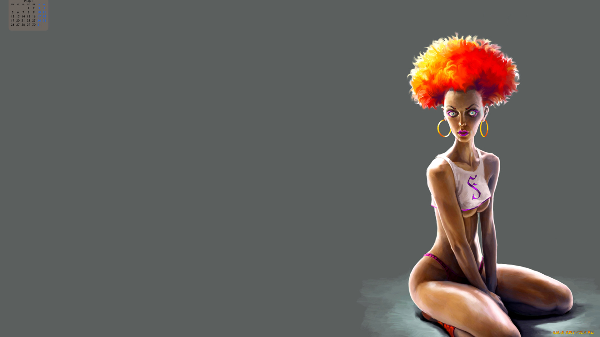 календари, рисованные, , векторная, графика, 2018, женщина, шевелюра, взгляд