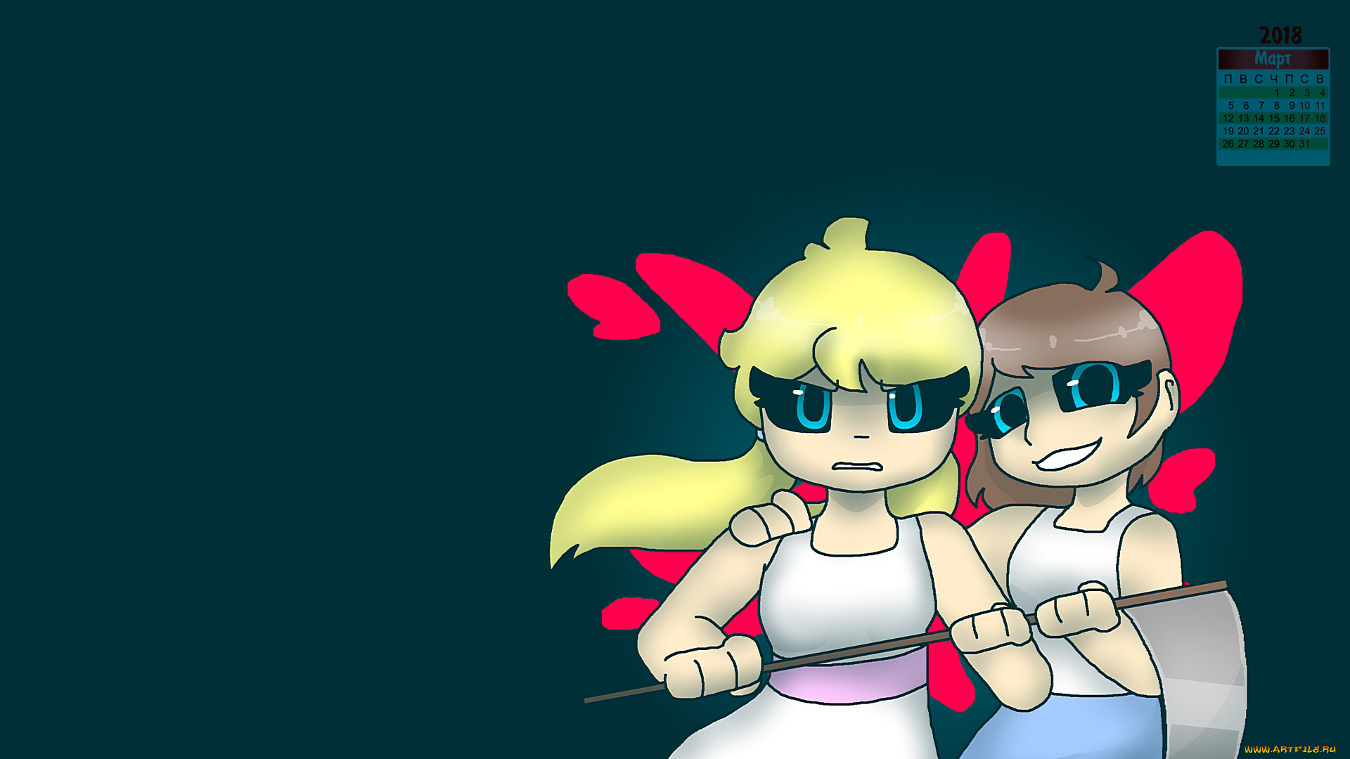 календари, рисованные, , векторная, графика, девушка, 2018, взгляд