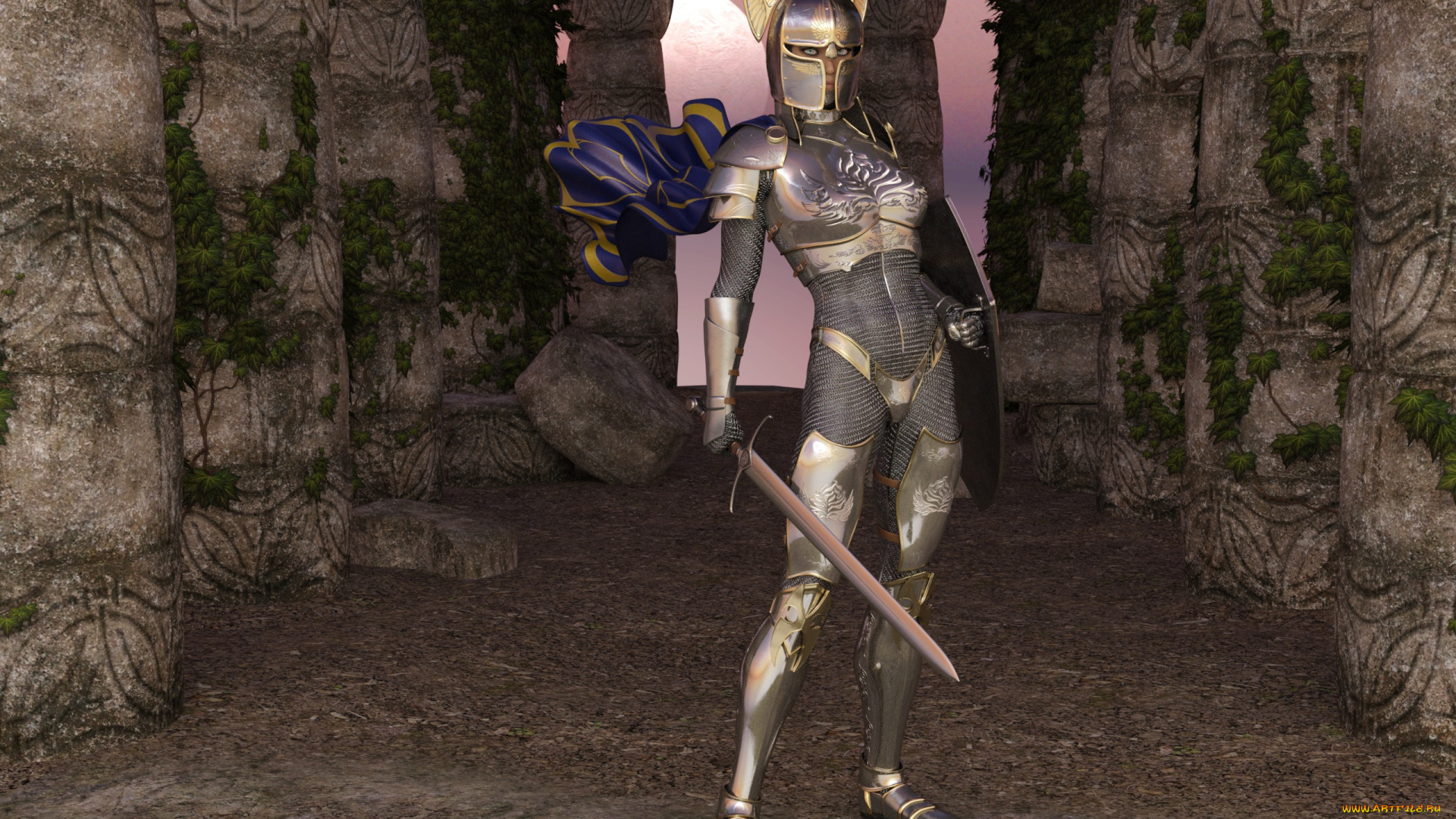 3д, графика, фантазия, , fantasy, девушка, фон, взгляд