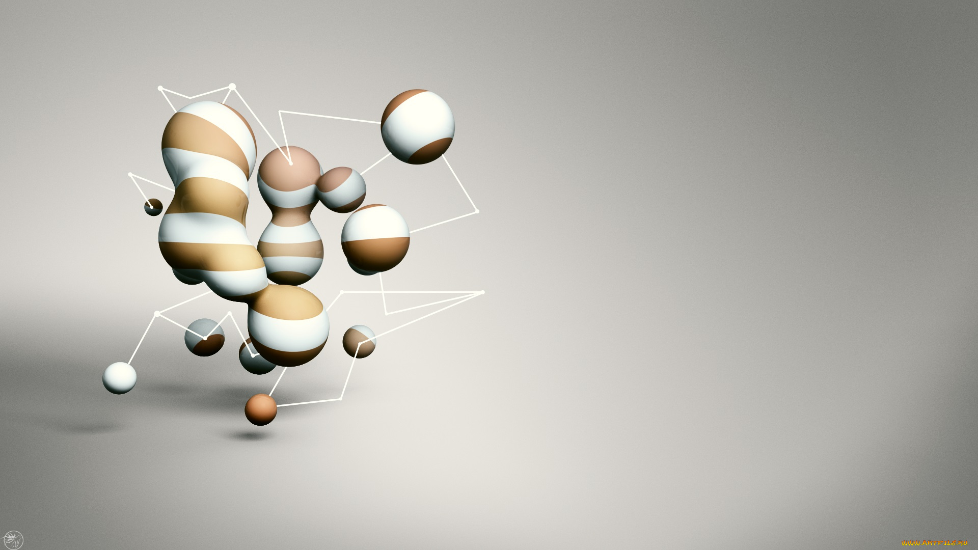 3д, графика, шары, , balls, шары, фон