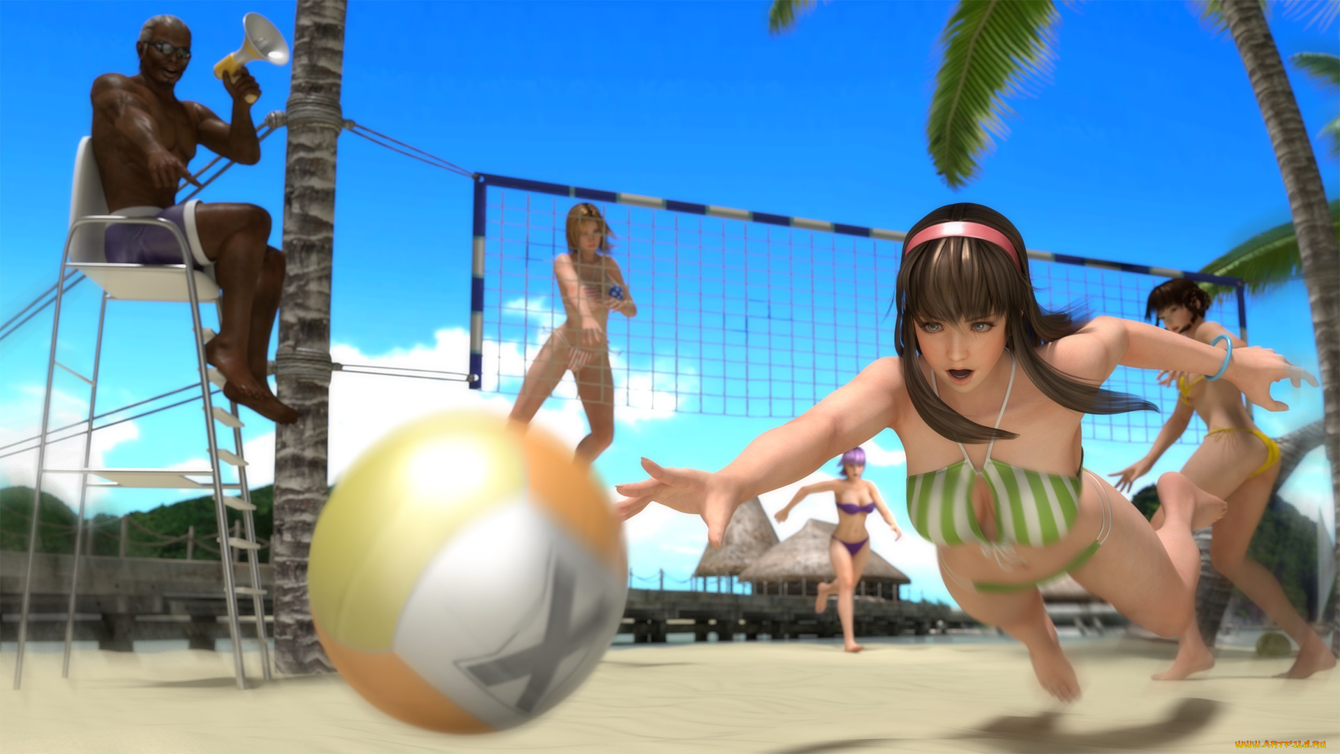 3д, графика, спорт, , sport, мяч, девушка, фон, взгляд