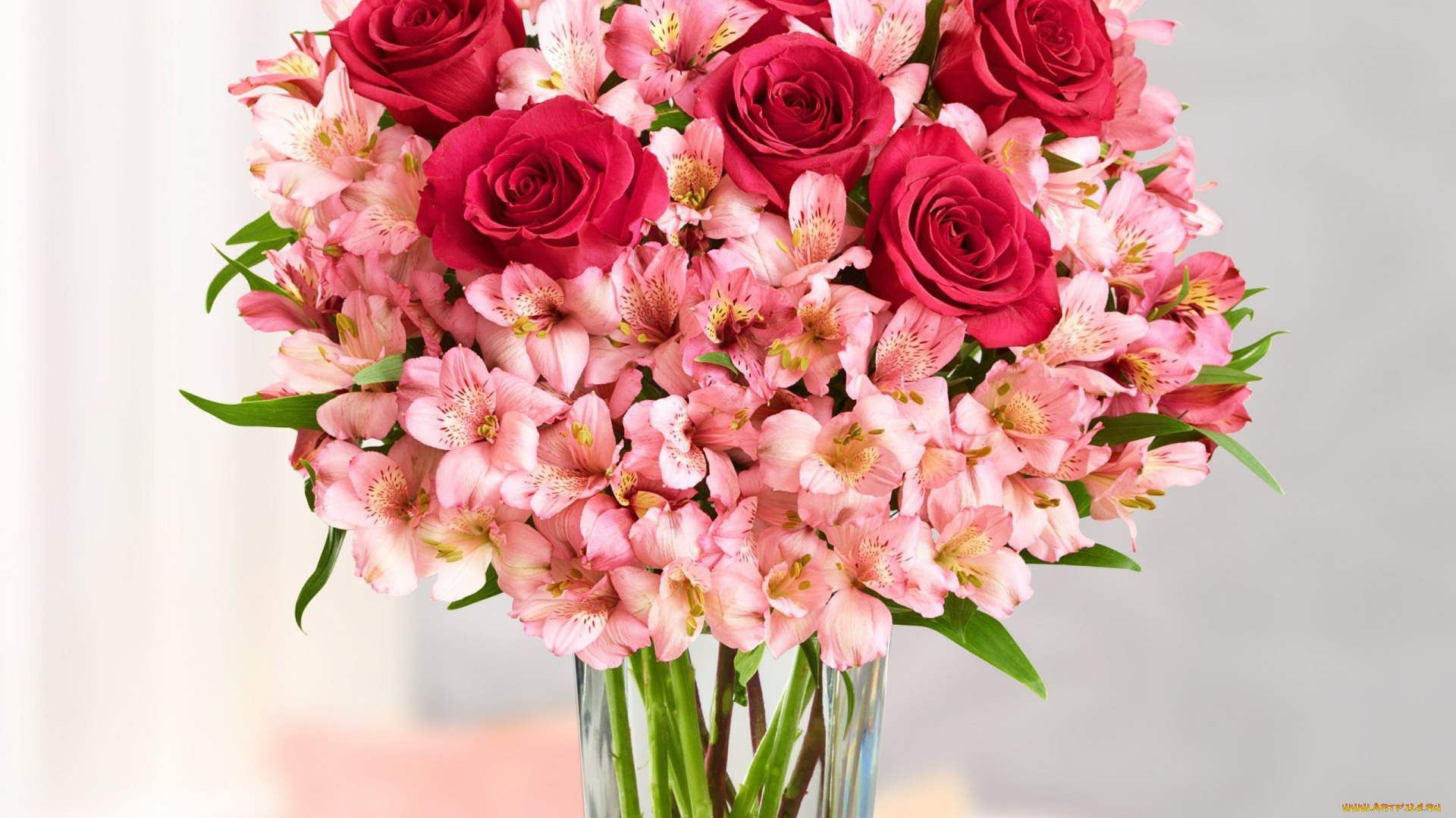 цветы, букеты, , композиции, альстромерия, розы