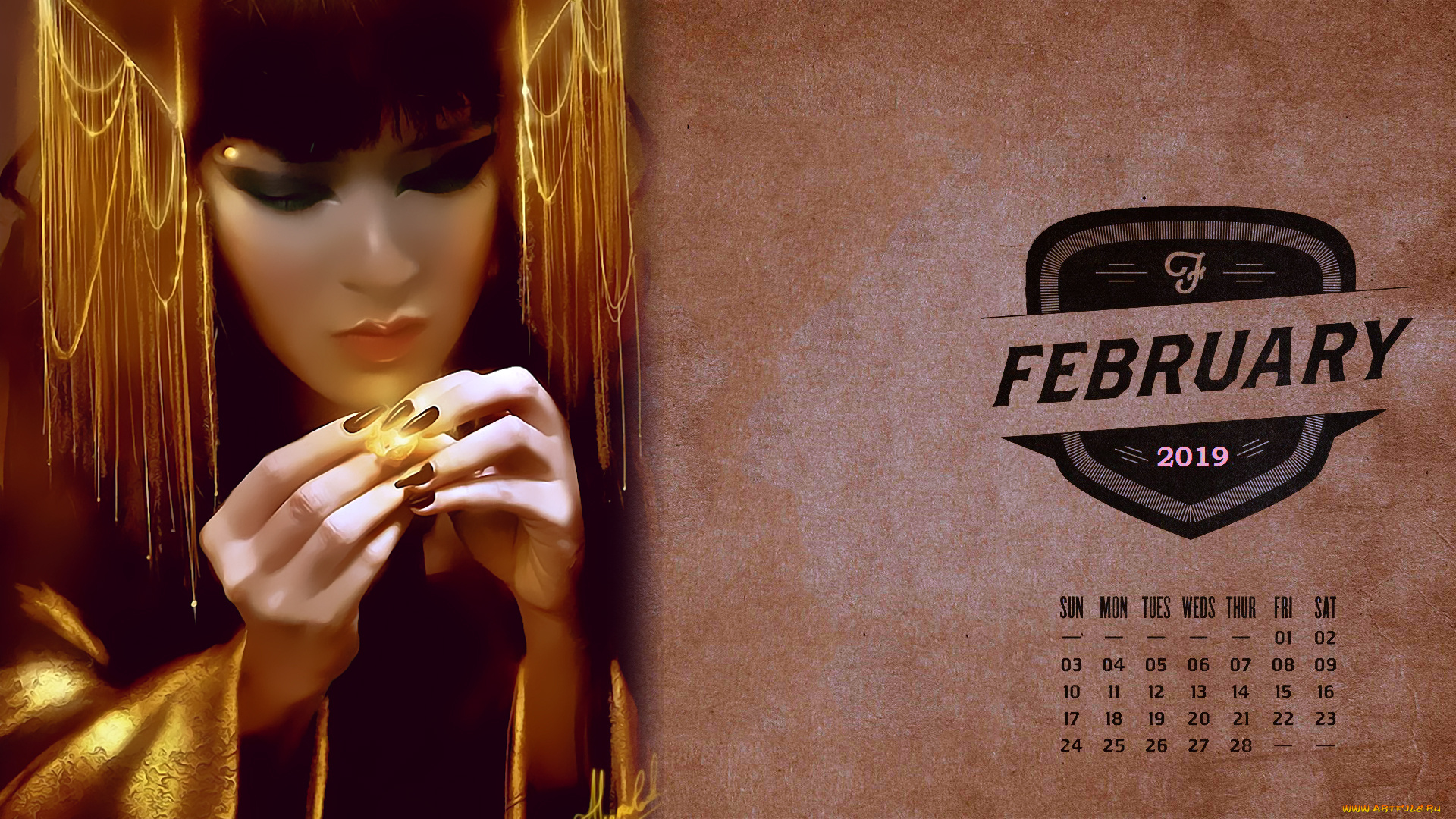 календари, фэнтези, девушка