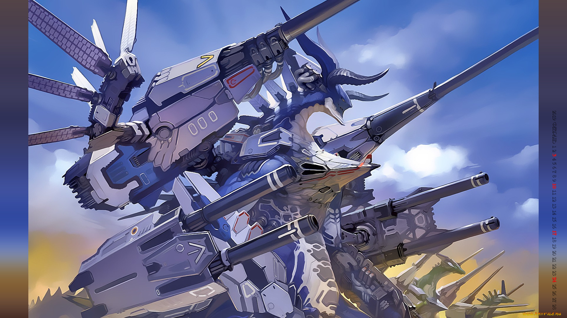 календари, фэнтези, робот, оружие, механизм