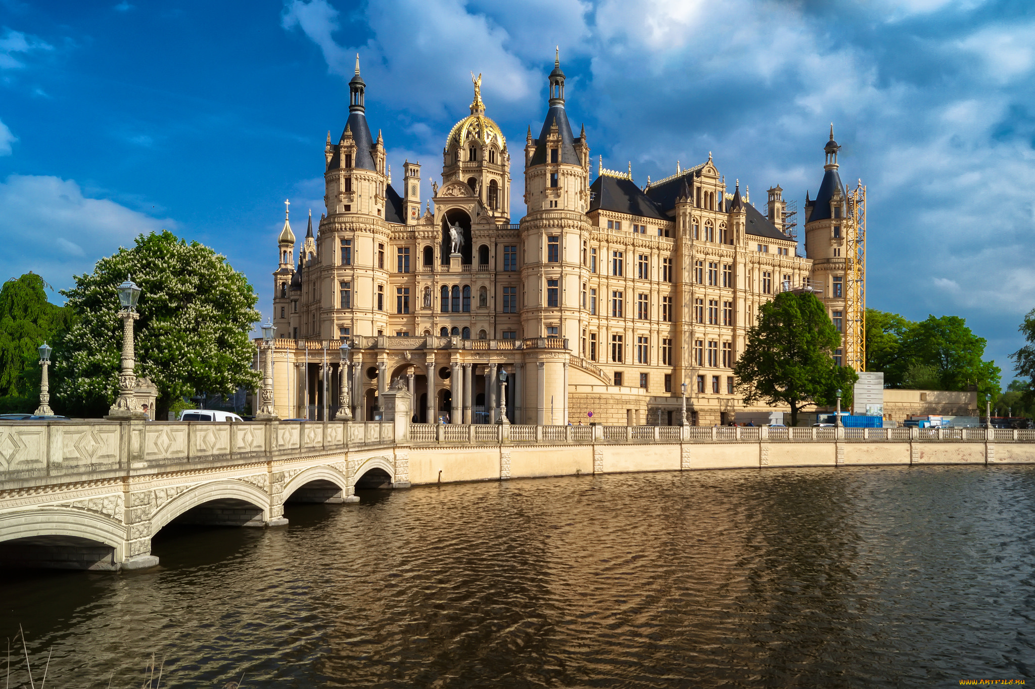 schwerin, города, замок, шверин, , германия, простор