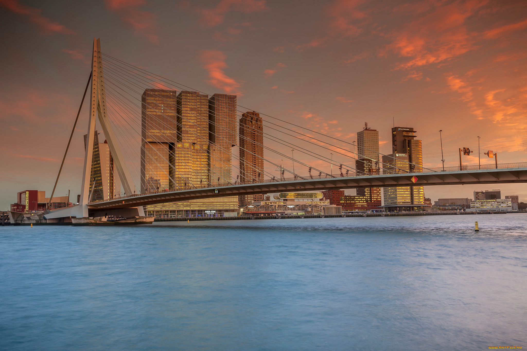 rotterdam, города, -, мосты, простор