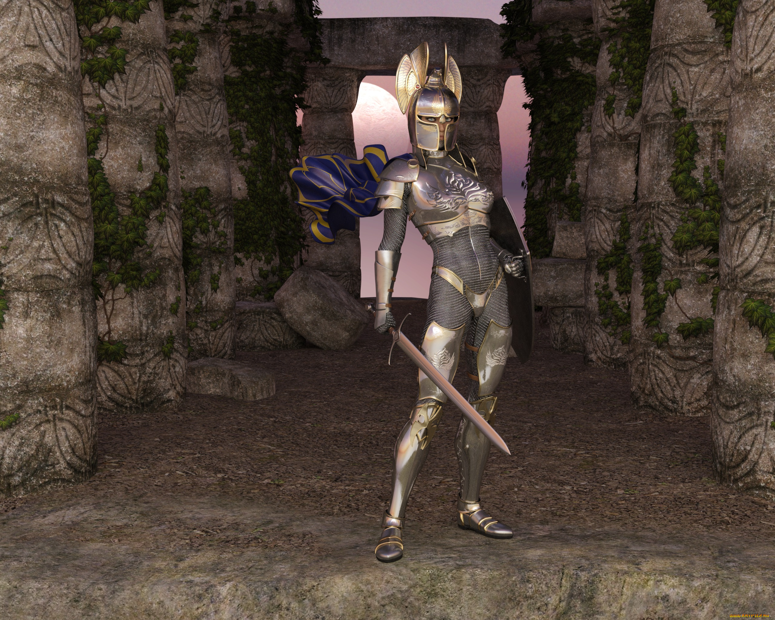 3д, графика, фантазия, , fantasy, девушка, фон, взгляд