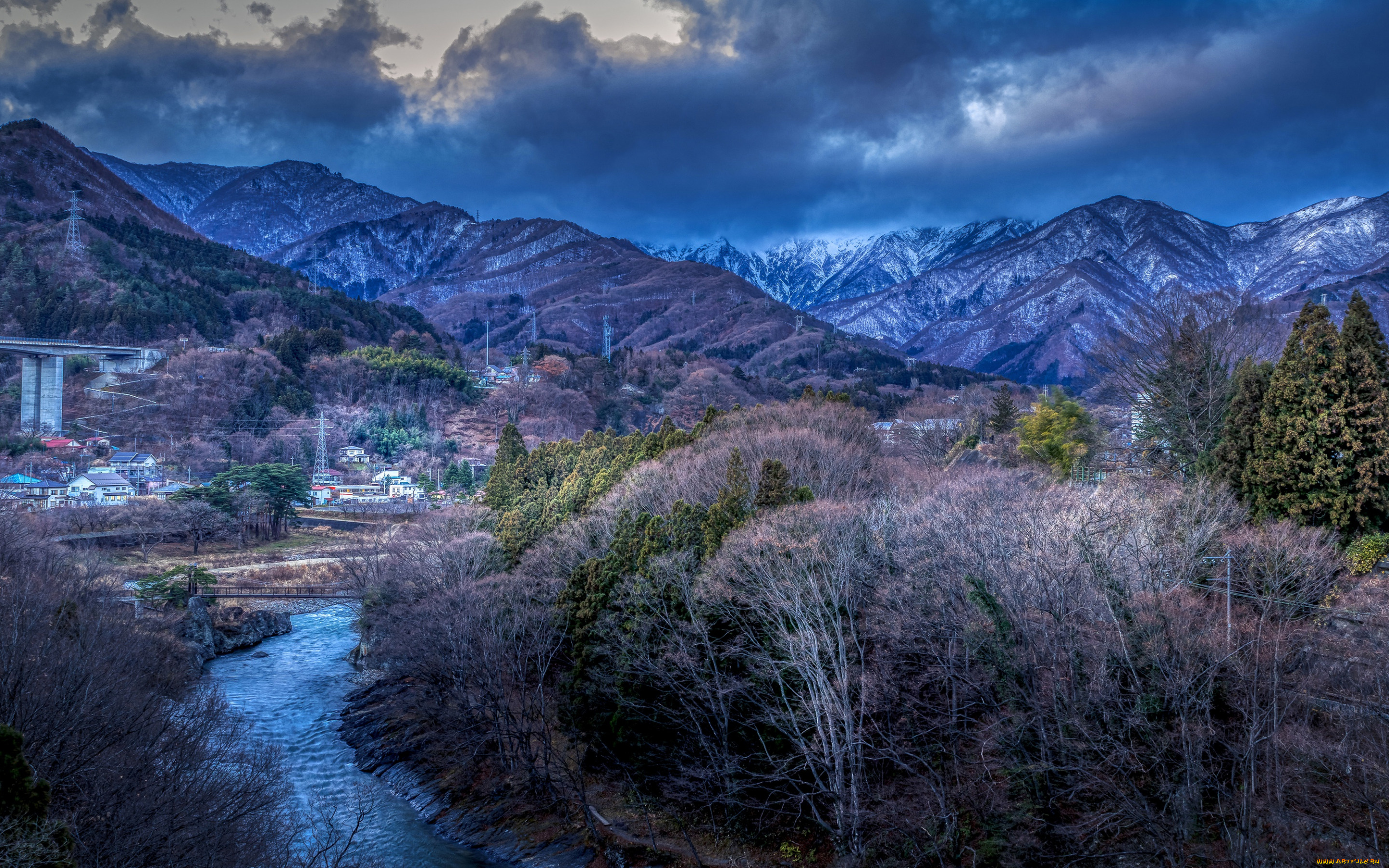 города, -, пейзажи, Япония